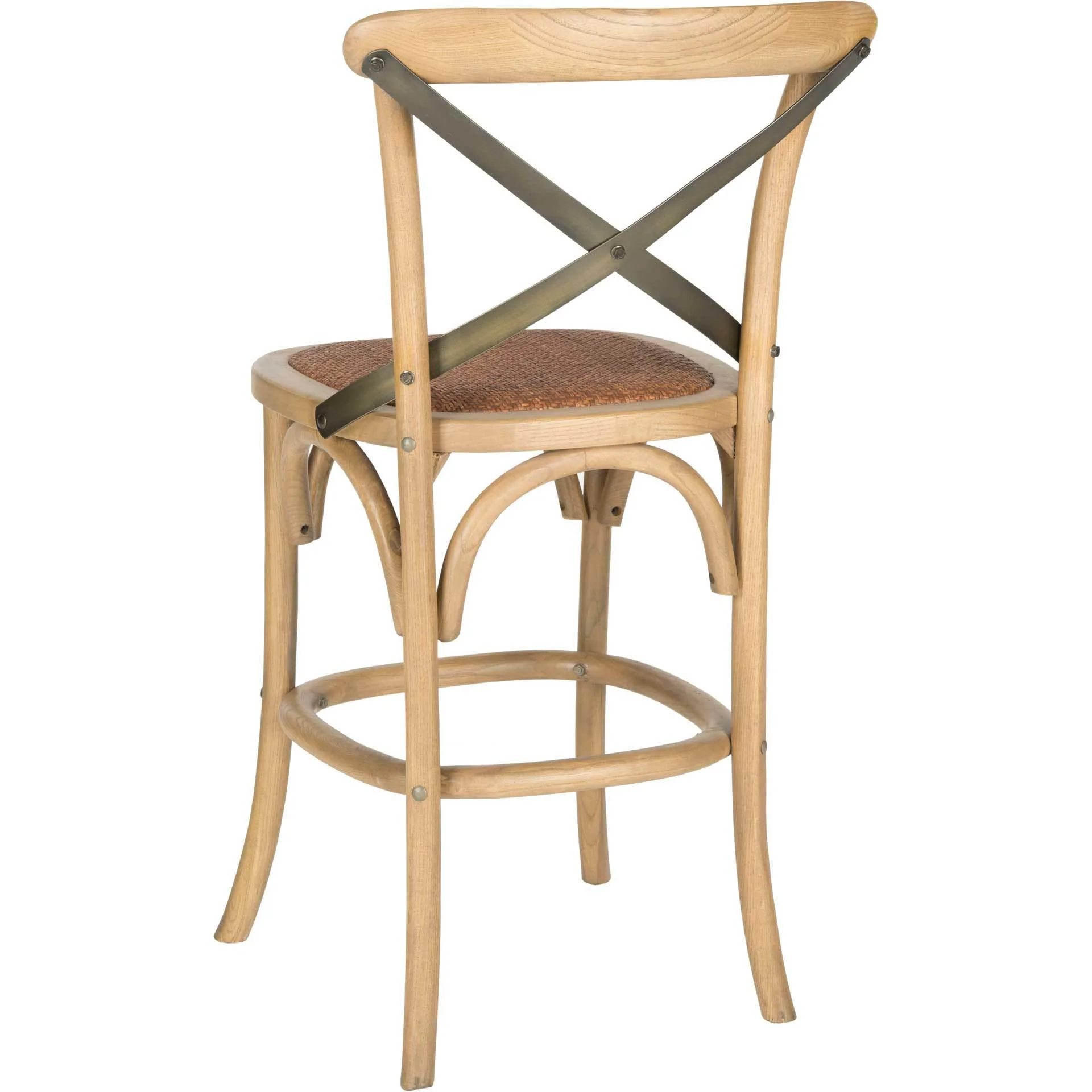 Elisabeth X Back Bar Stool Weathered Oak/Medium Brown - Image 8