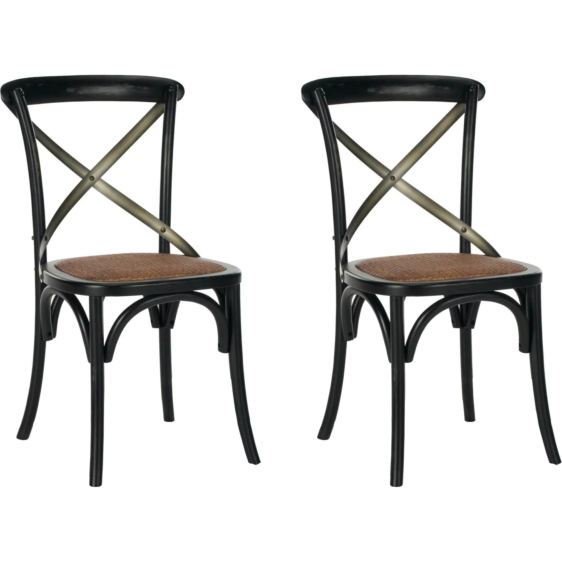 Elisabeth X Back Farmhouse Side Chair Distressed Hickory (Set of 2) - Image 2