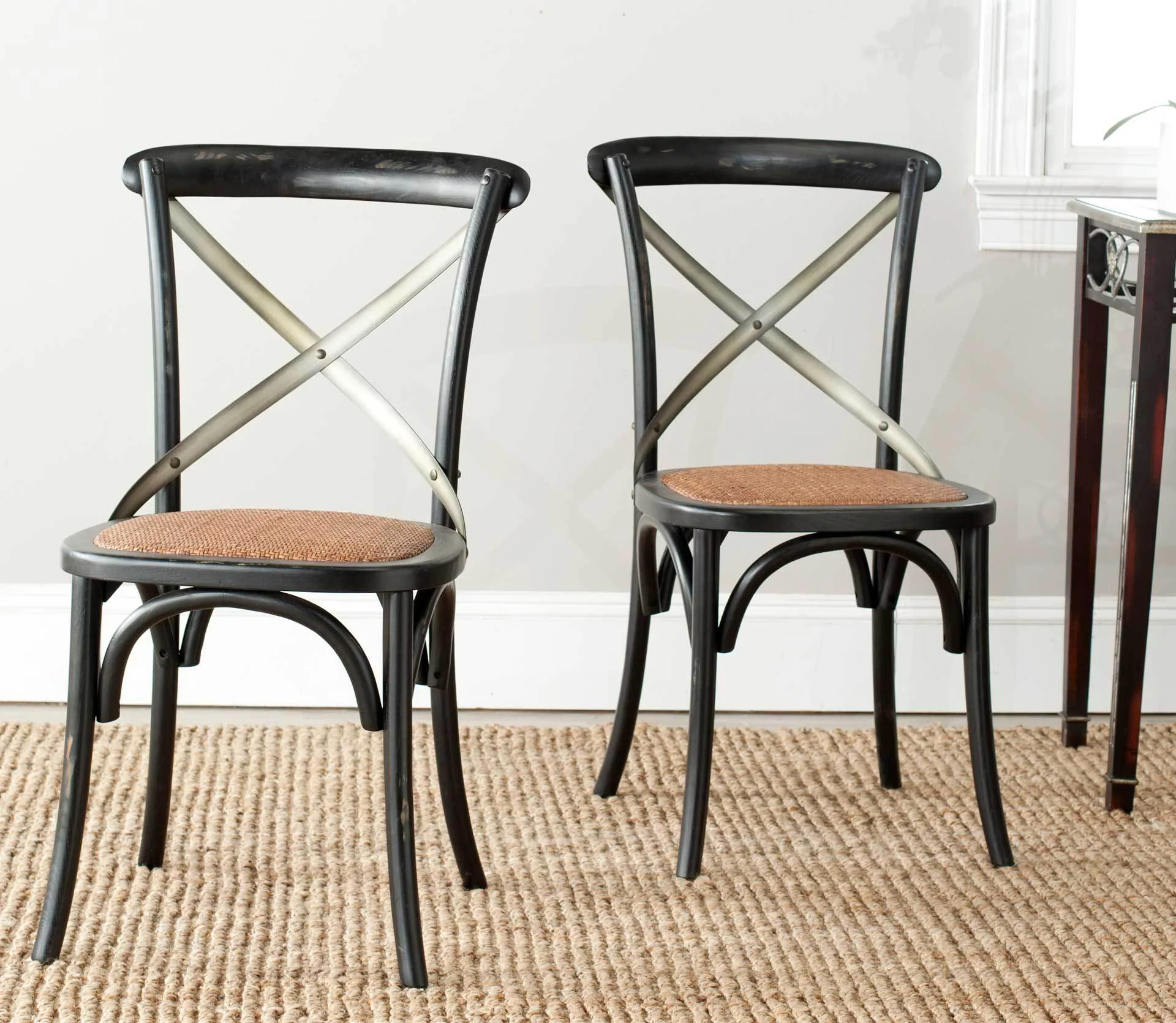 Elisabeth X Back Farmhouse Side Chair Distressed Hickory (Set of 2) - Image 6