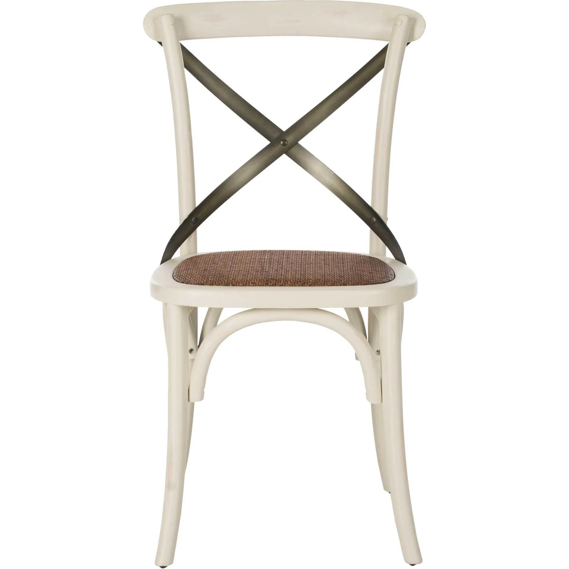 Elisabeth X Back Farmhouse Side Chair Distressed Ivory (Set of 2) - Image 3