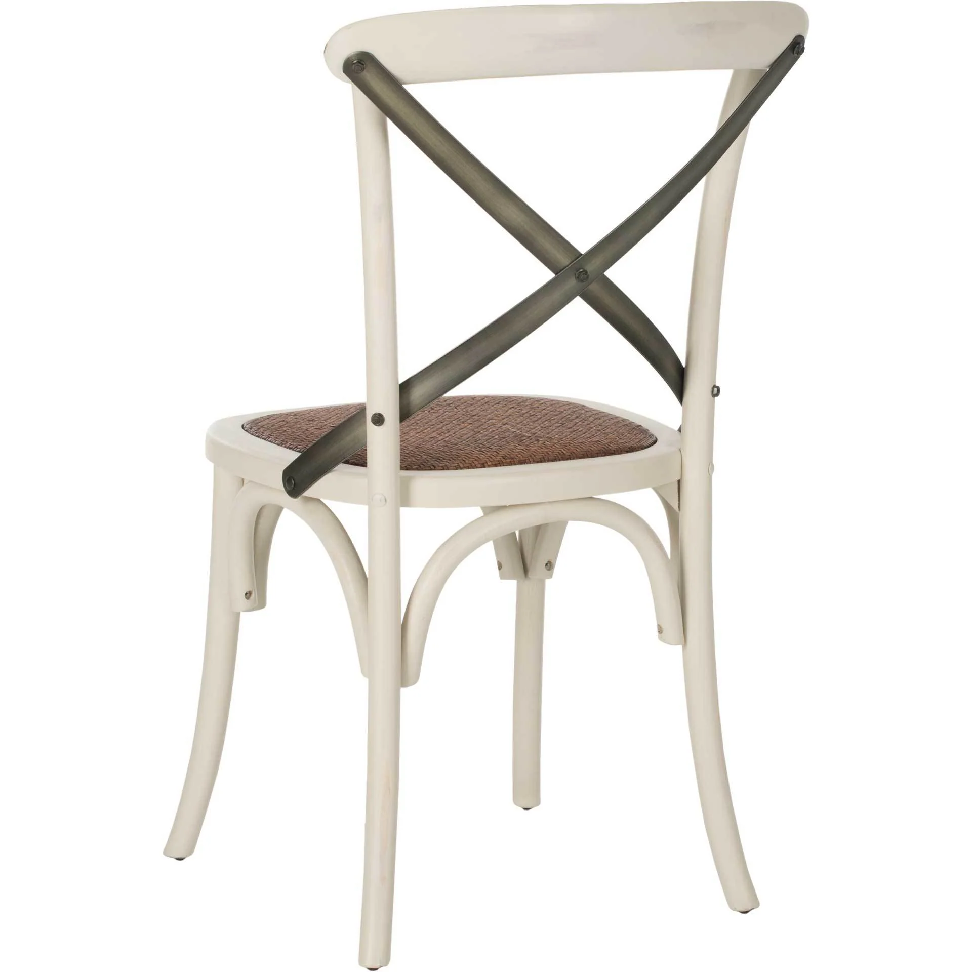 Elisabeth X Back Farmhouse Side Chair Distressed Ivory (Set of 2) - Image 4