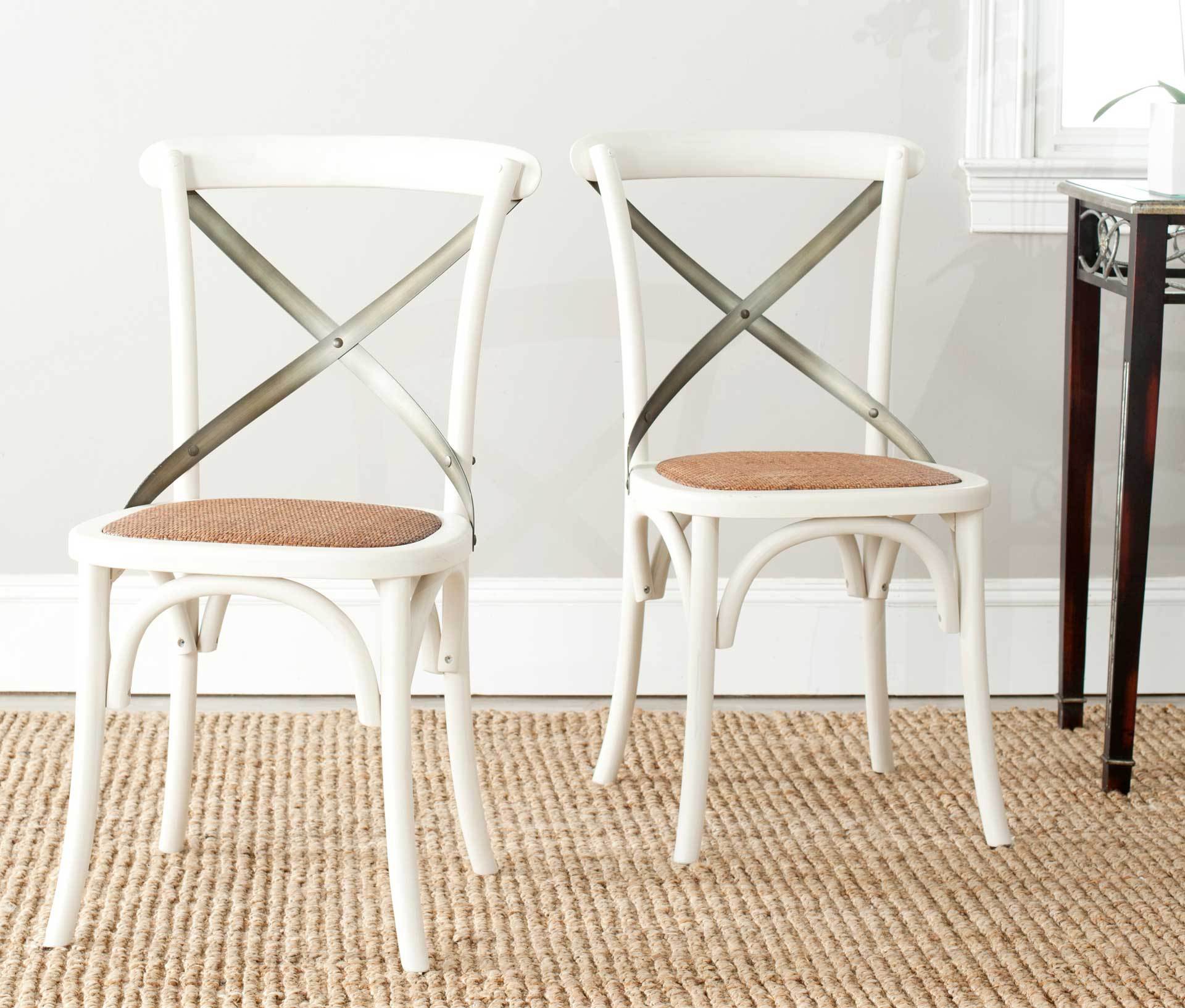 Elisabeth X Back Farmhouse Side Chair Distressed Ivory (Set of 2) - Image 6