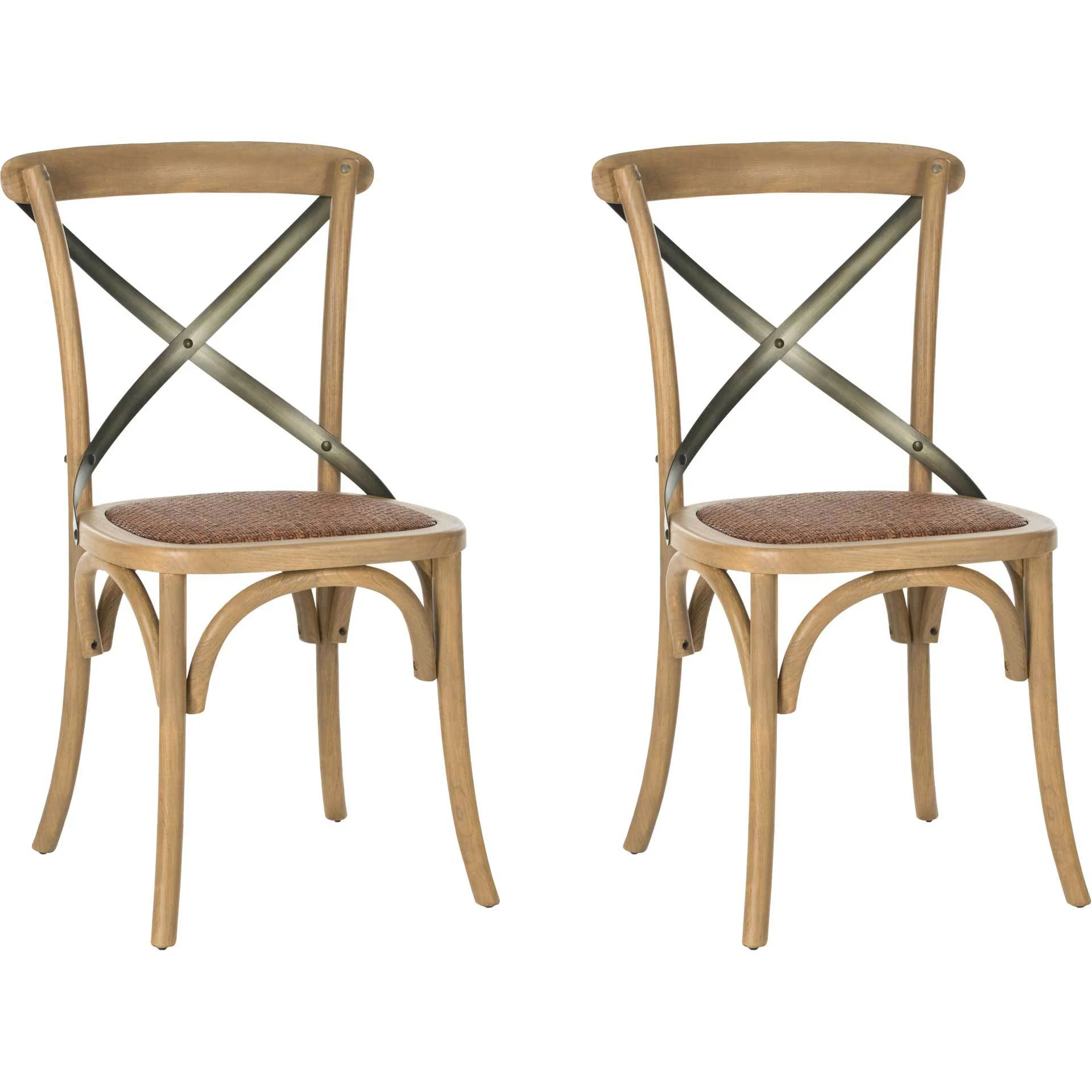 Elisabeth X Back Farmhouse Side Chair Weathered Oak (Set of 2) - Image 2