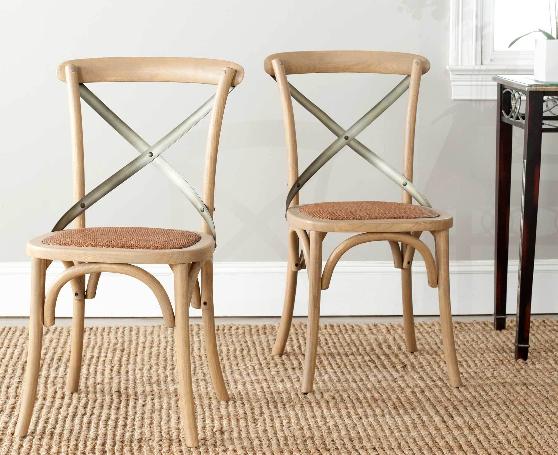 Elisabeth X Back Farmhouse Side Chair Weathered Oak (Set of 2) - Image 6