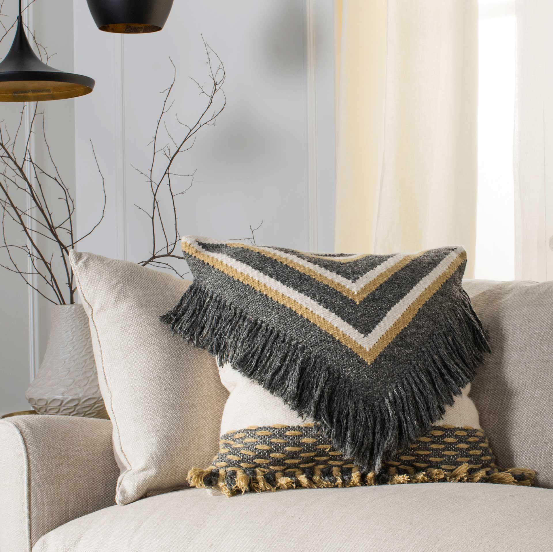 Eliseo Pillow Charcoal/Gold - Image 3
