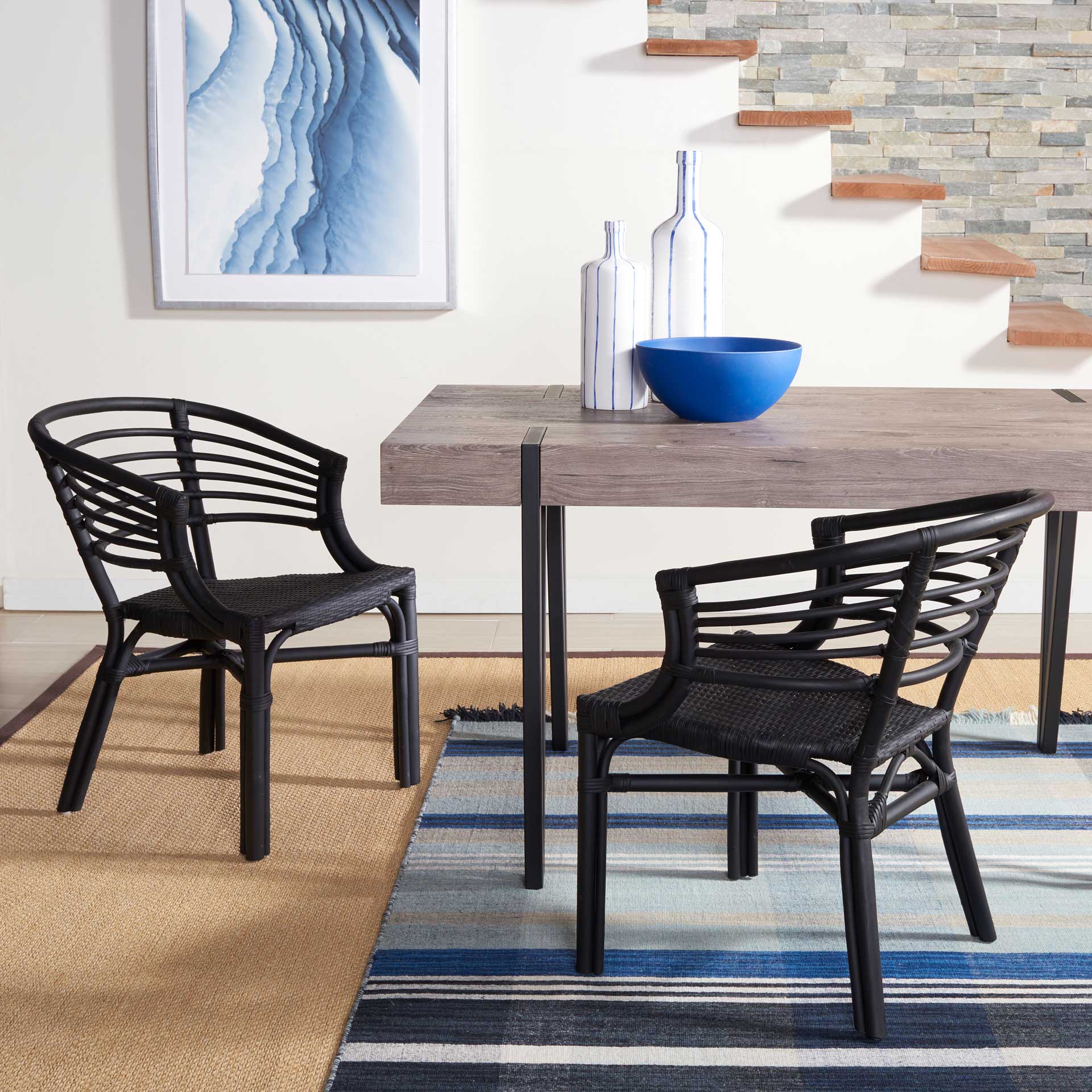 Elisio Rattan Dining Chair Black (Set of 2) - Image 8