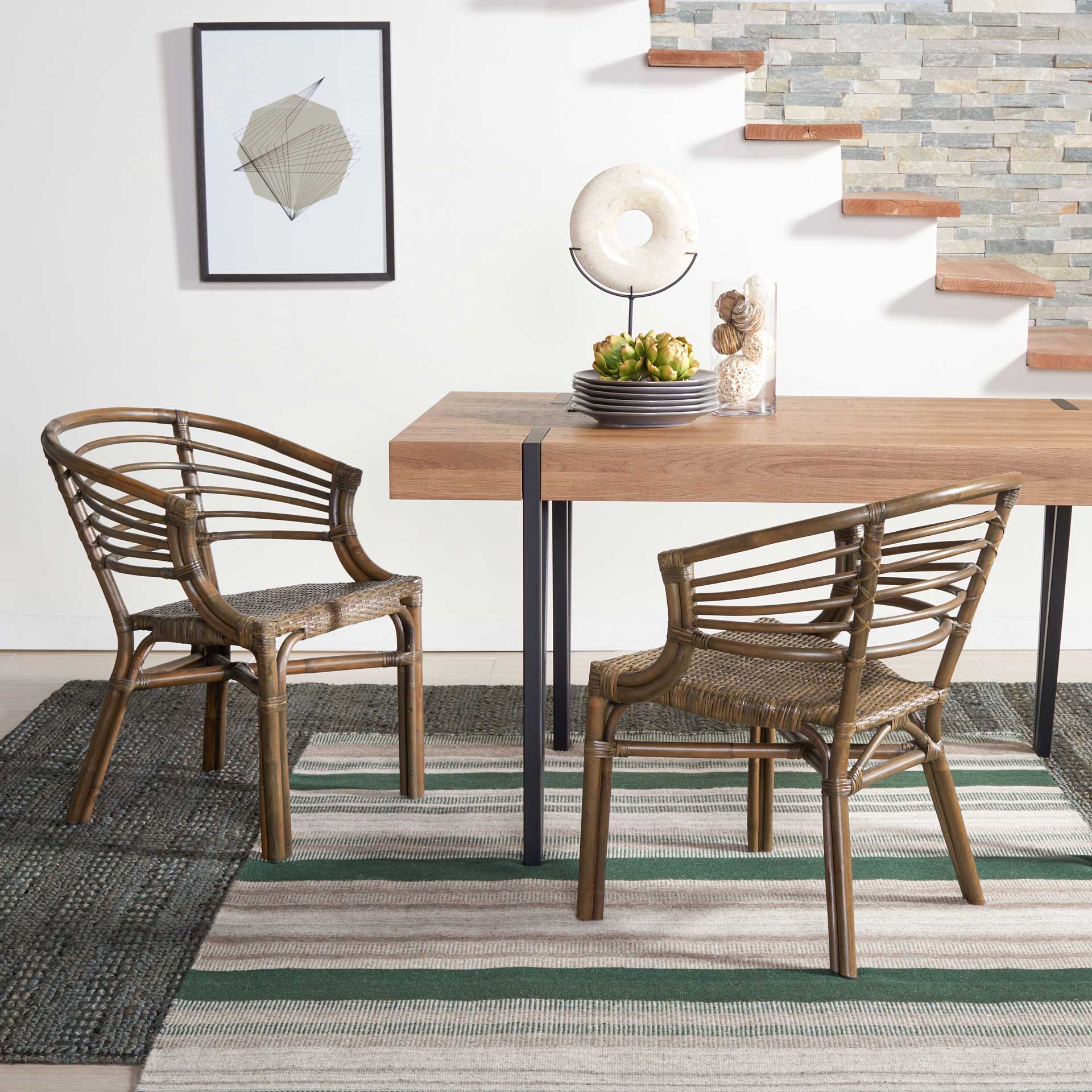 Elisio Rattan Dining Chair Walnut (Set of 2) - Image 8