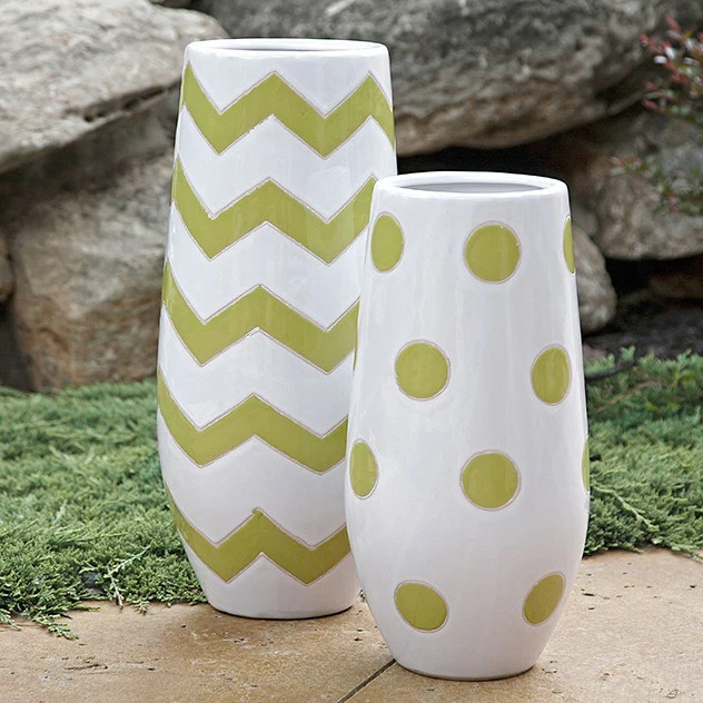 Elite Green Apple Chevron Vase - Image 2