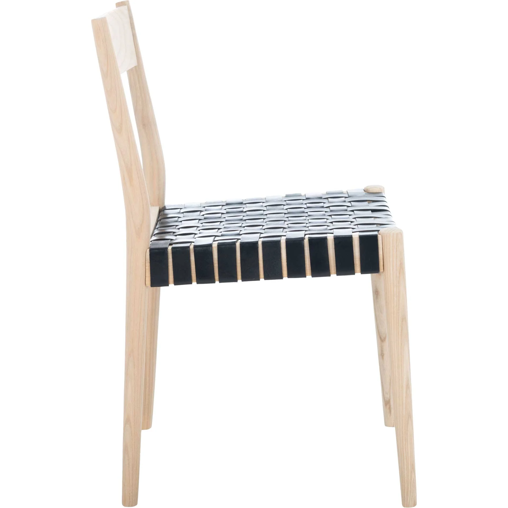Eliza Leather Dining Chair Black/Natural (Set of 2) - Image 3