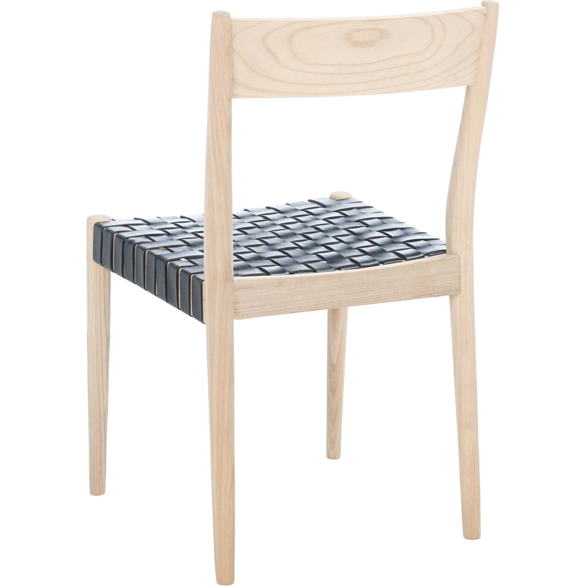Eliza Leather Dining Chair Black/Natural (Set of 2) - Image 5