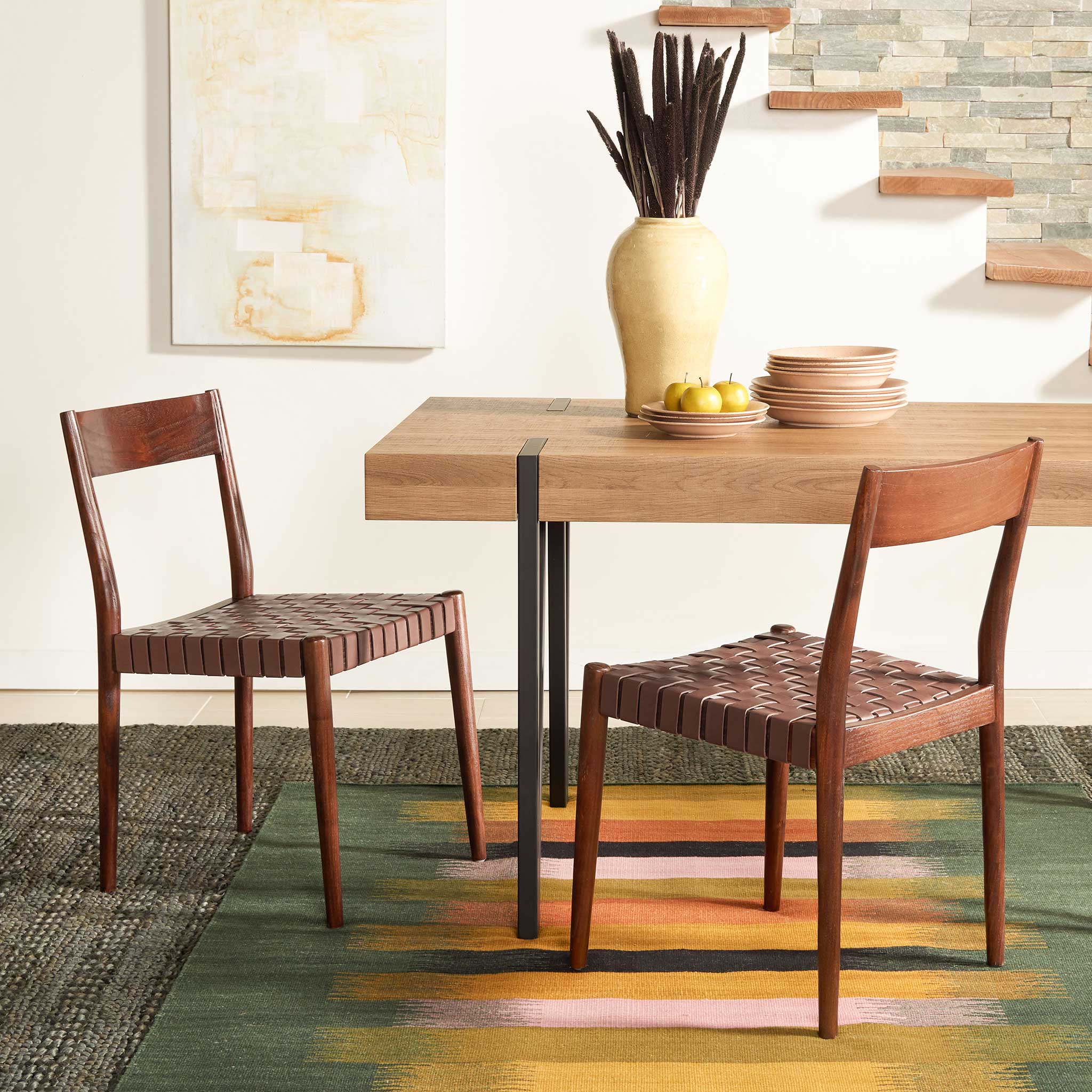 Eliza Leather Dining Chair Cognac/Brown (Set of 2) - Image 10