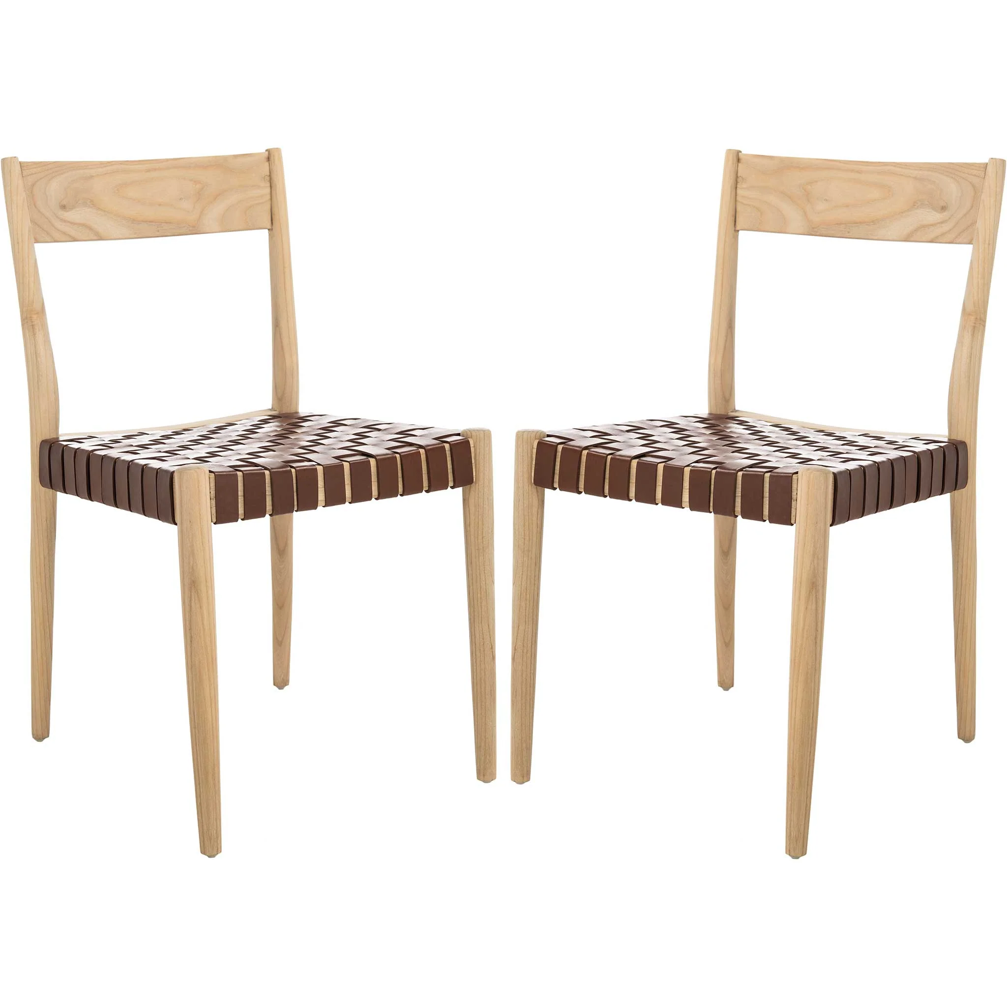 Eliza Leather Dining Chair Cognac/Natural (Set of 2) - Image 2