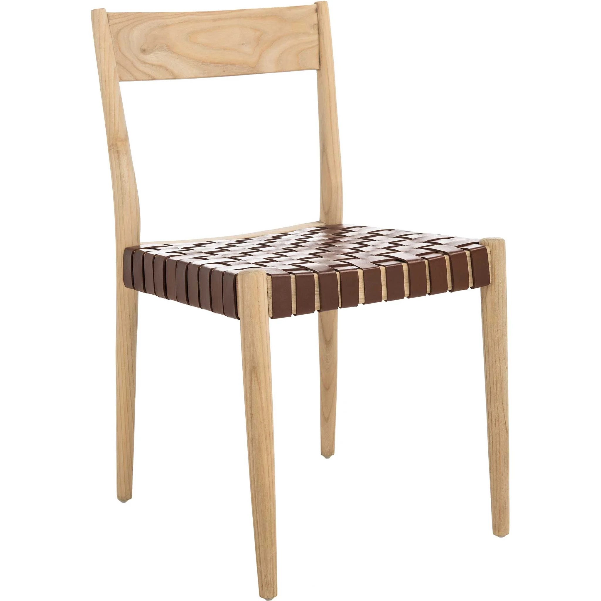 Eliza Leather Dining Chair Cognac/Natural (Set of 2) - Image 3