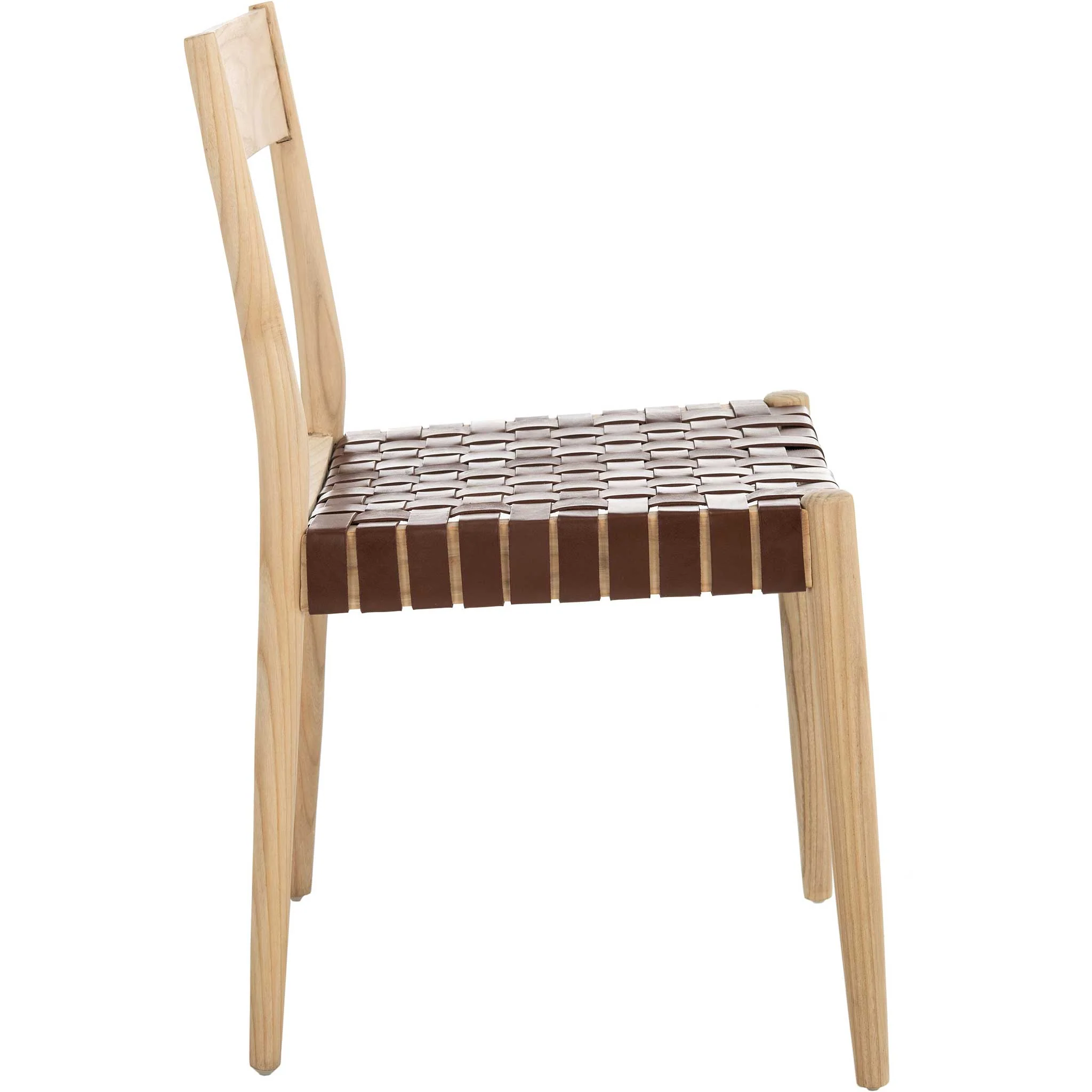 Eliza Leather Dining Chair Cognac/Natural (Set of 2) - Image 4