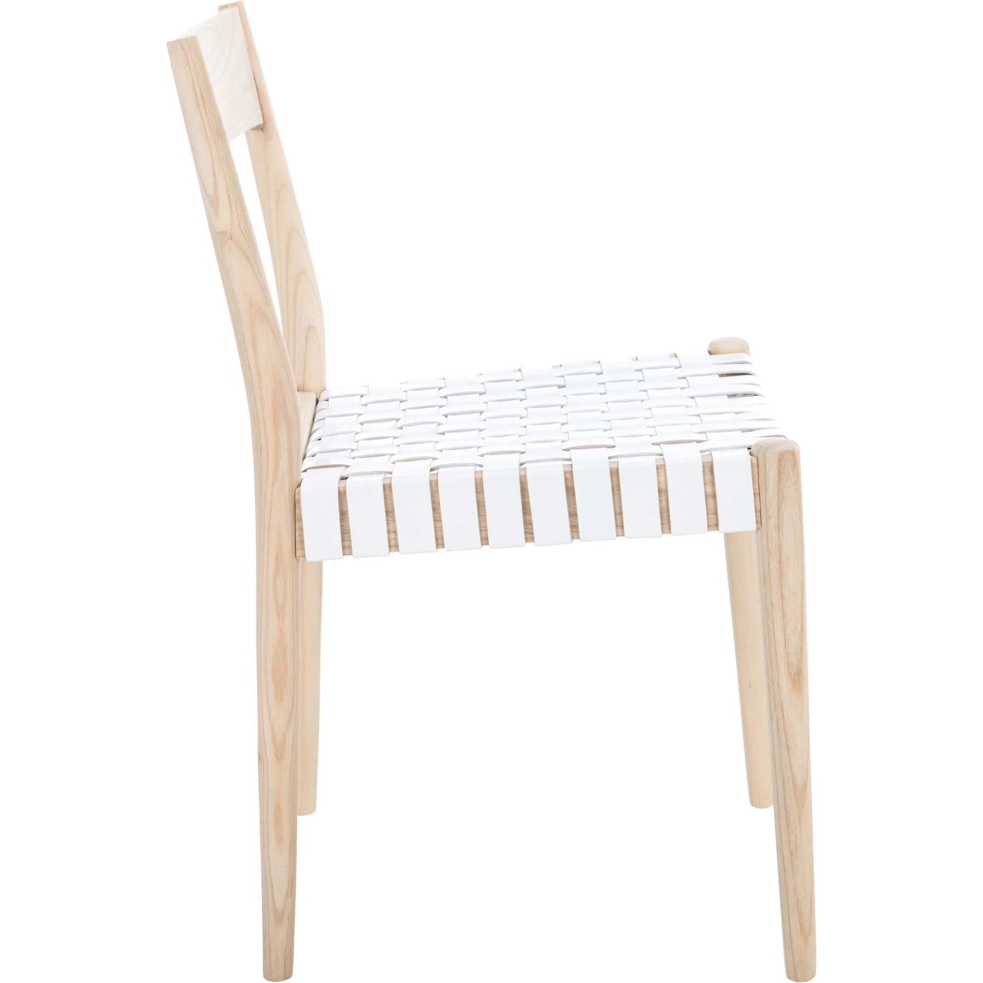 Eliza Leather Dining Chair White/Natural (Set of 2) - Image 3