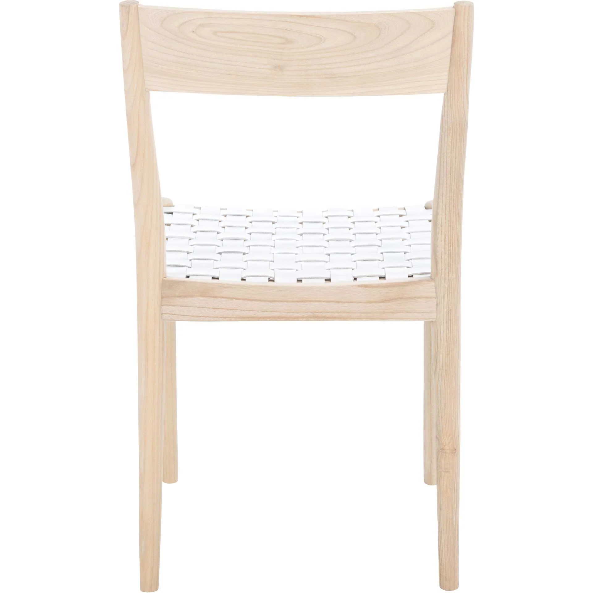 Eliza Leather Dining Chair White/Natural (Set of 2) - Image 4