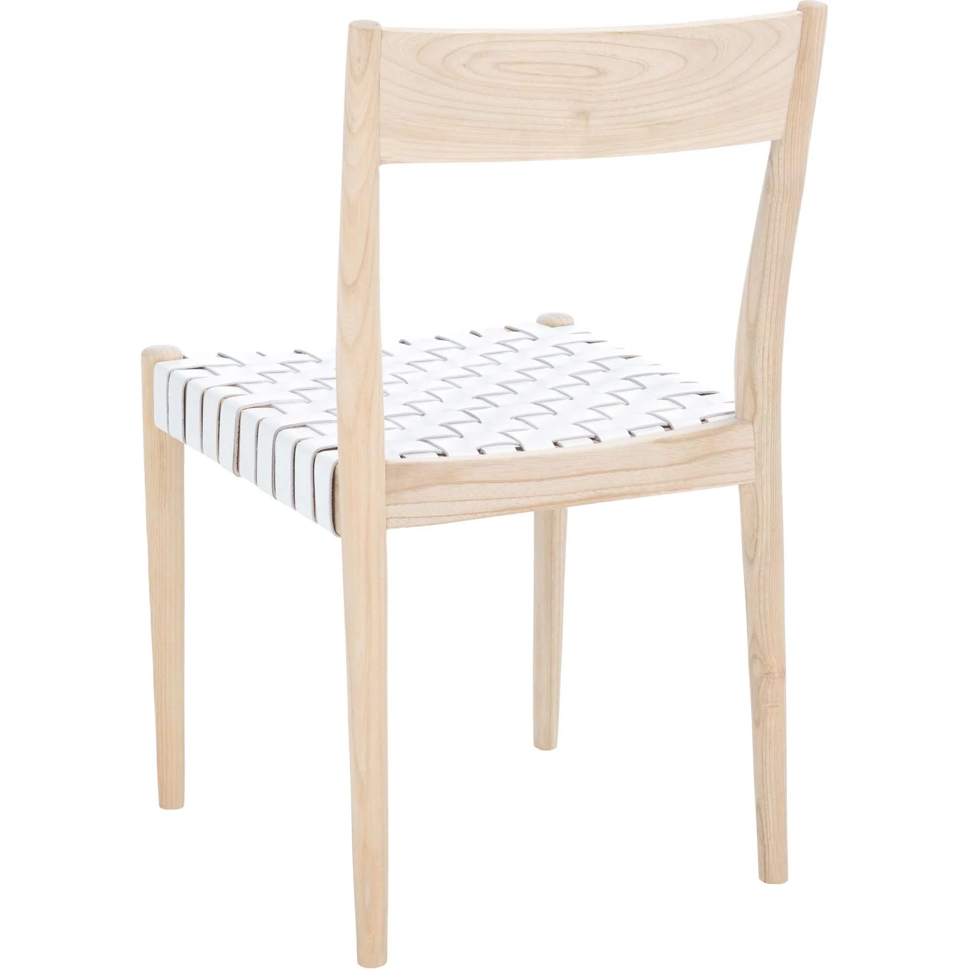 Eliza Leather Dining Chair White/Natural (Set of 2) - Image 5
