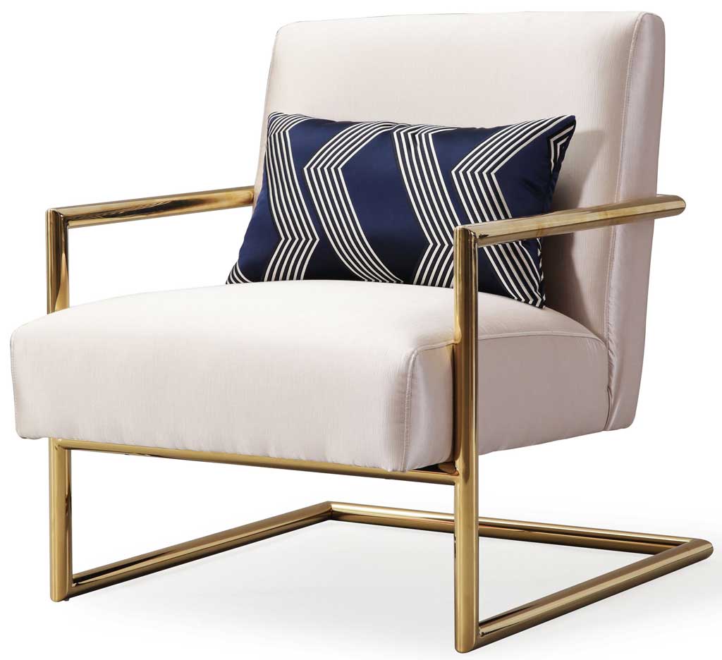 Ellen Beige Linen Chair - Image 3