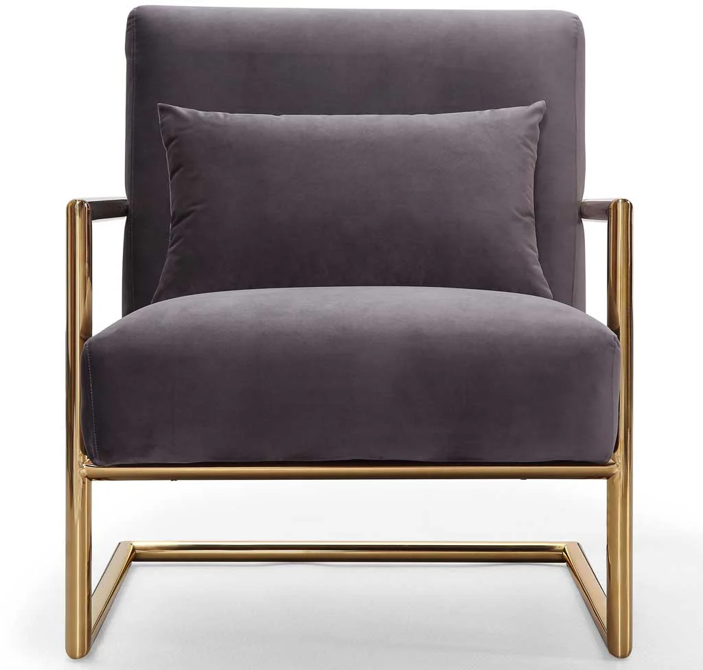 Ellen Gray Velvet Chair - Image 2