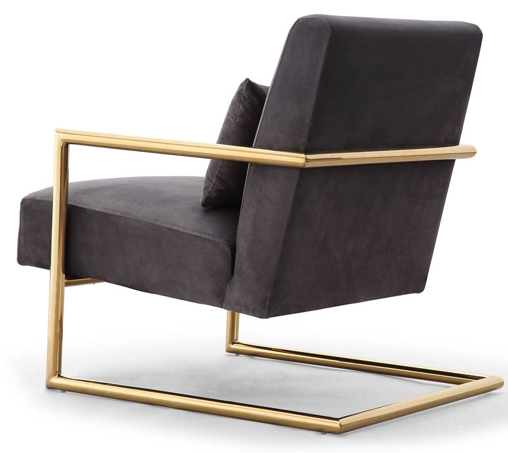Ellen Gray Velvet Chair - Image 3