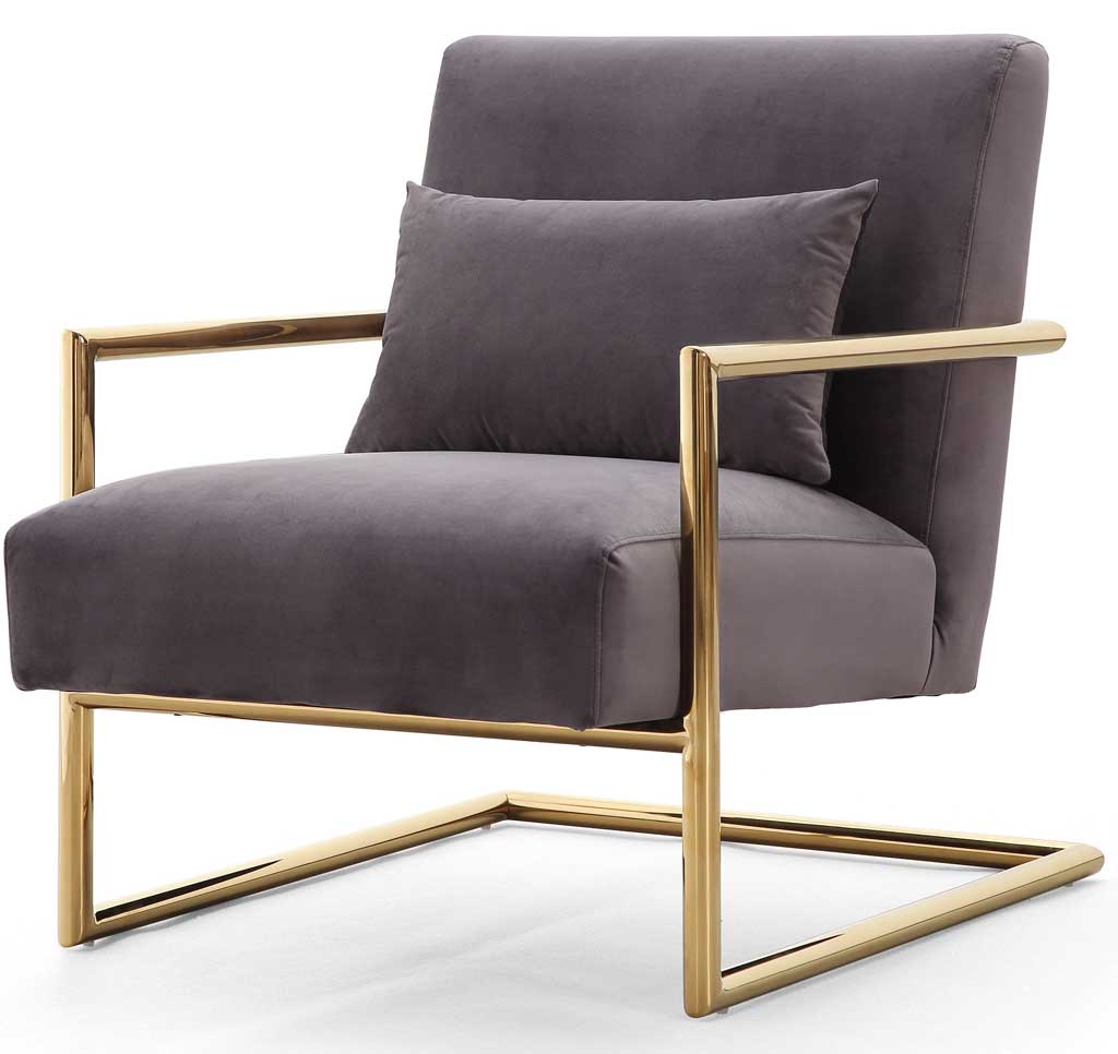 Ellen Gray Velvet Chair - Image 4