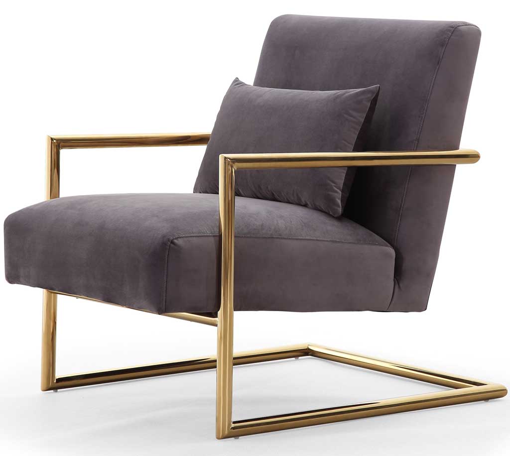 Ellen Gray Velvet Chair - Image 6