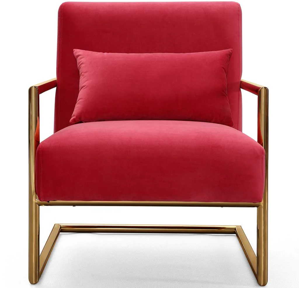 Ellen Pink Velvet Chair - Image 2