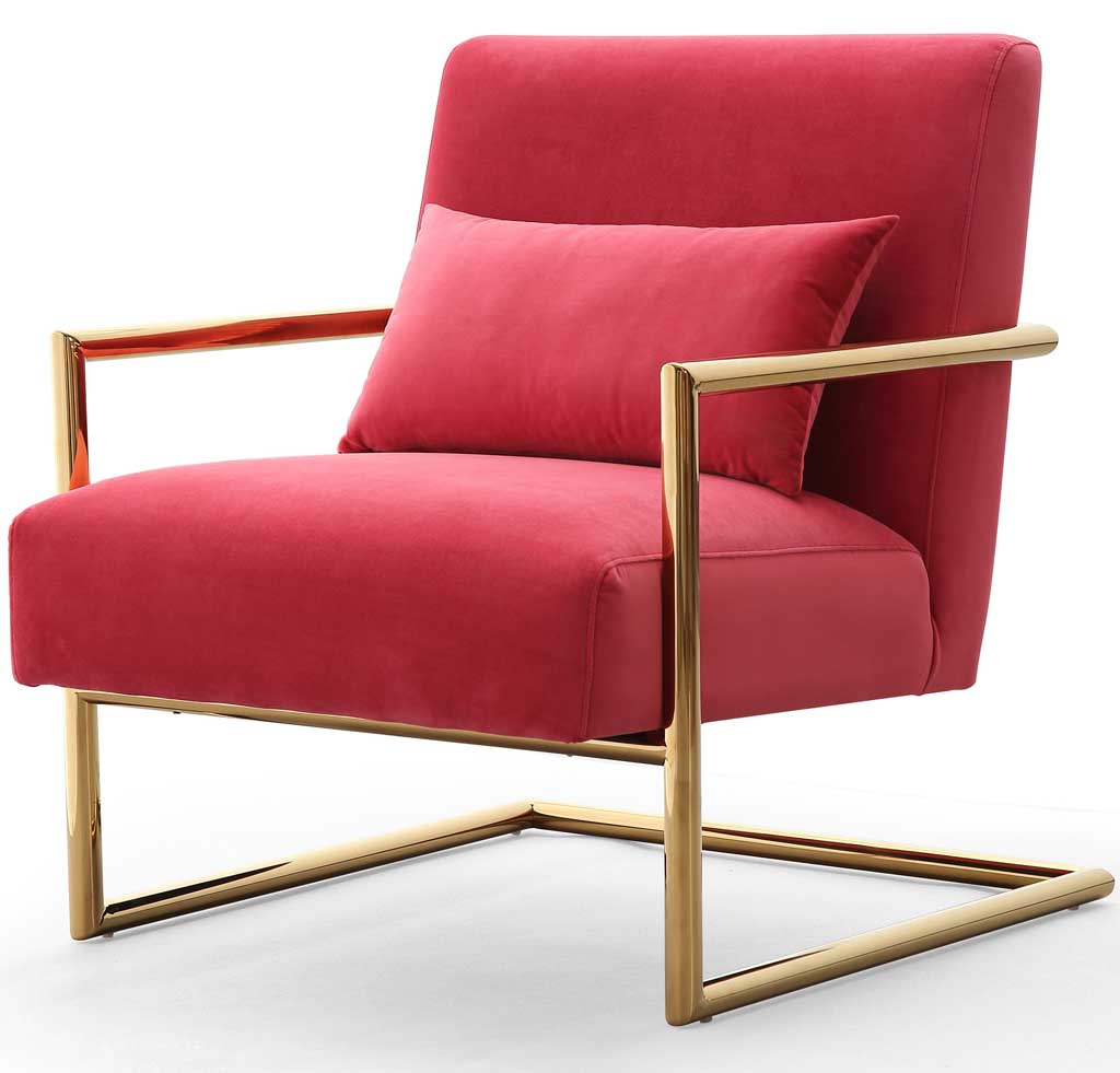 Ellen Pink Velvet Chair - Image 4