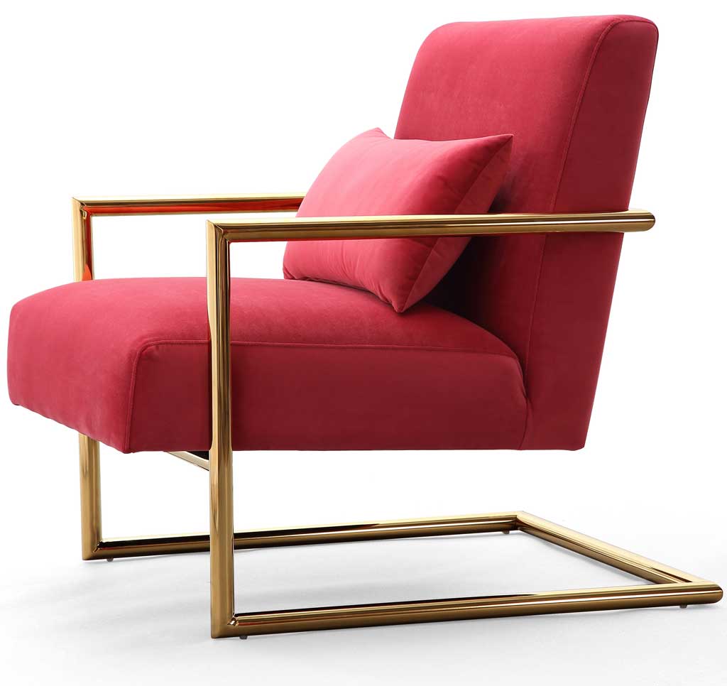 Ellen Pink Velvet Chair - Image 5