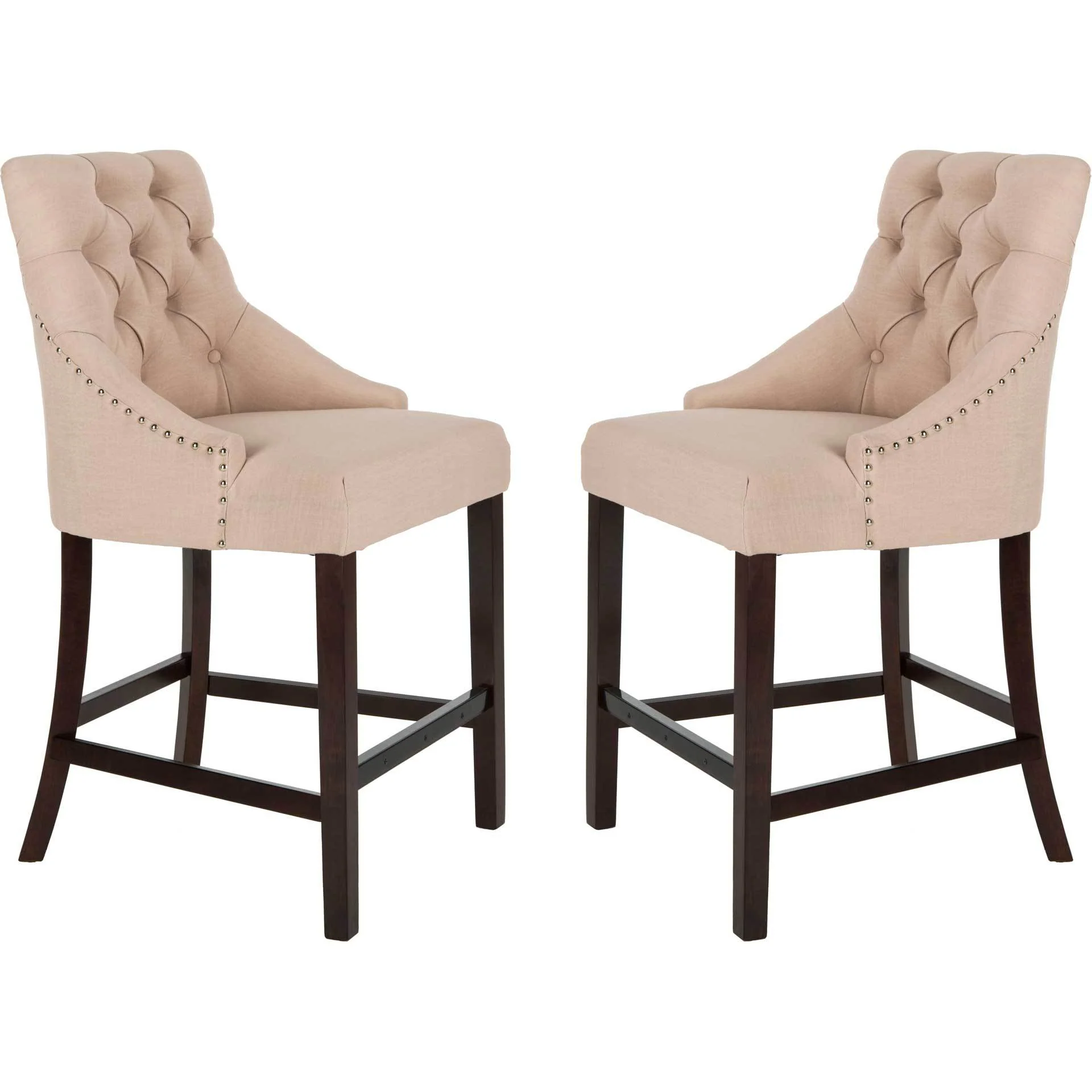 Ellianna Tufted Wing Back Bar Stool Beige (Set of 2) - Image 13
