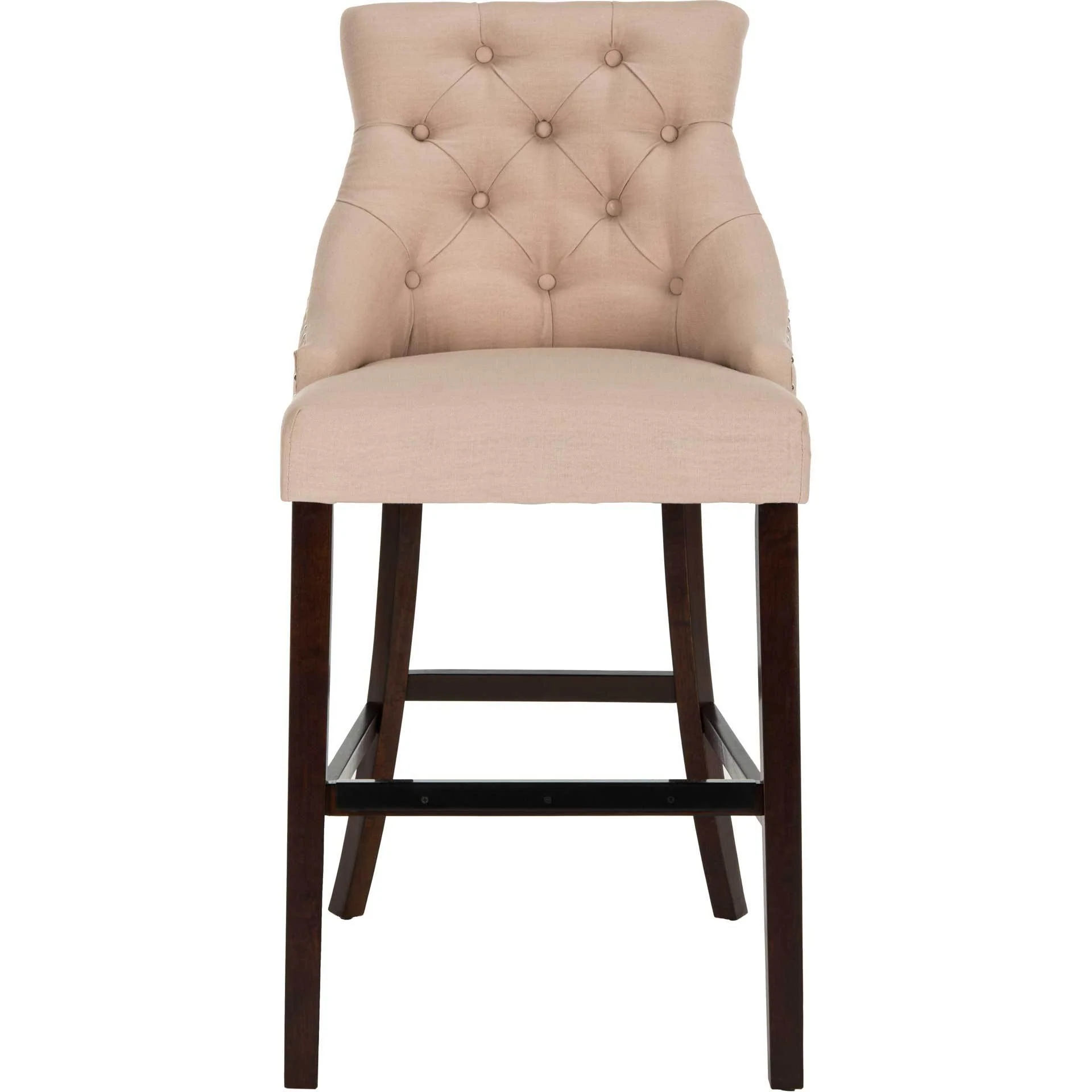 Ellianna Tufted Wing Back Bar Stool Beige (Set of 2) - Image 2