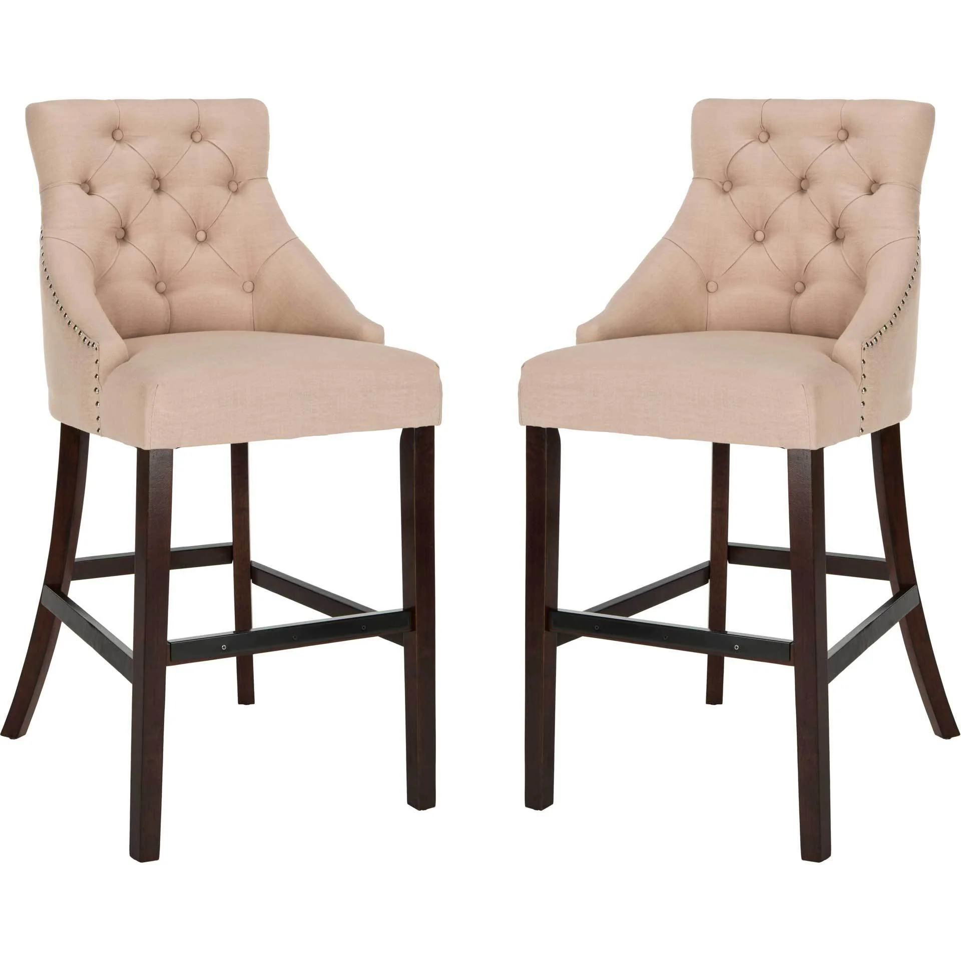 Ellianna Tufted Wing Back Bar Stool Beige (Set of 2) - Image 6
