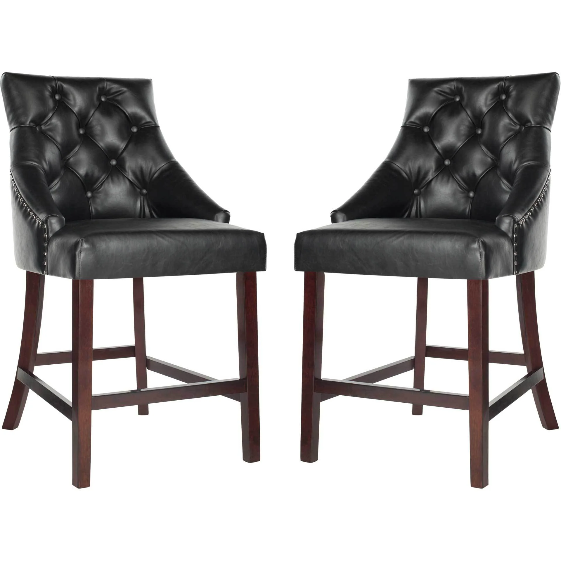 Ellianna Tufted Wing Back Bar Stool Black (Set of 2) - Image 13