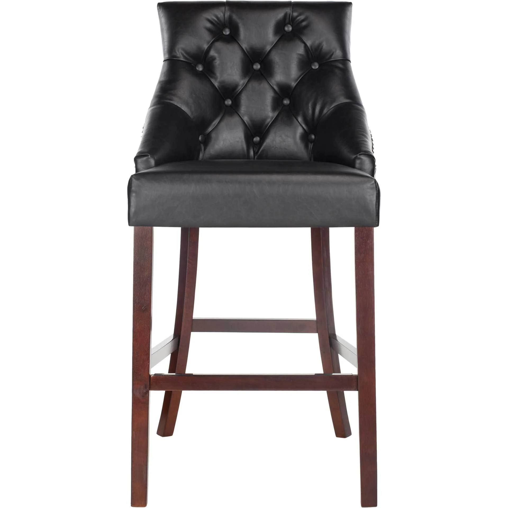 Ellianna Tufted Wing Back Bar Stool Black (Set of 2) - Image 2