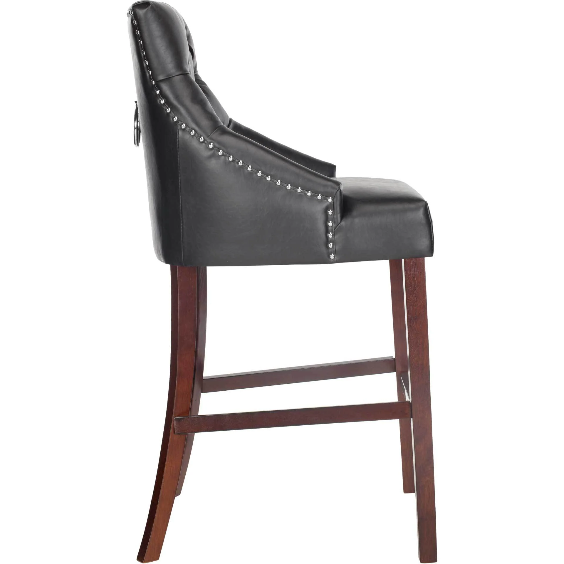 Ellianna Tufted Wing Back Bar Stool Black (Set of 2) - Image 3