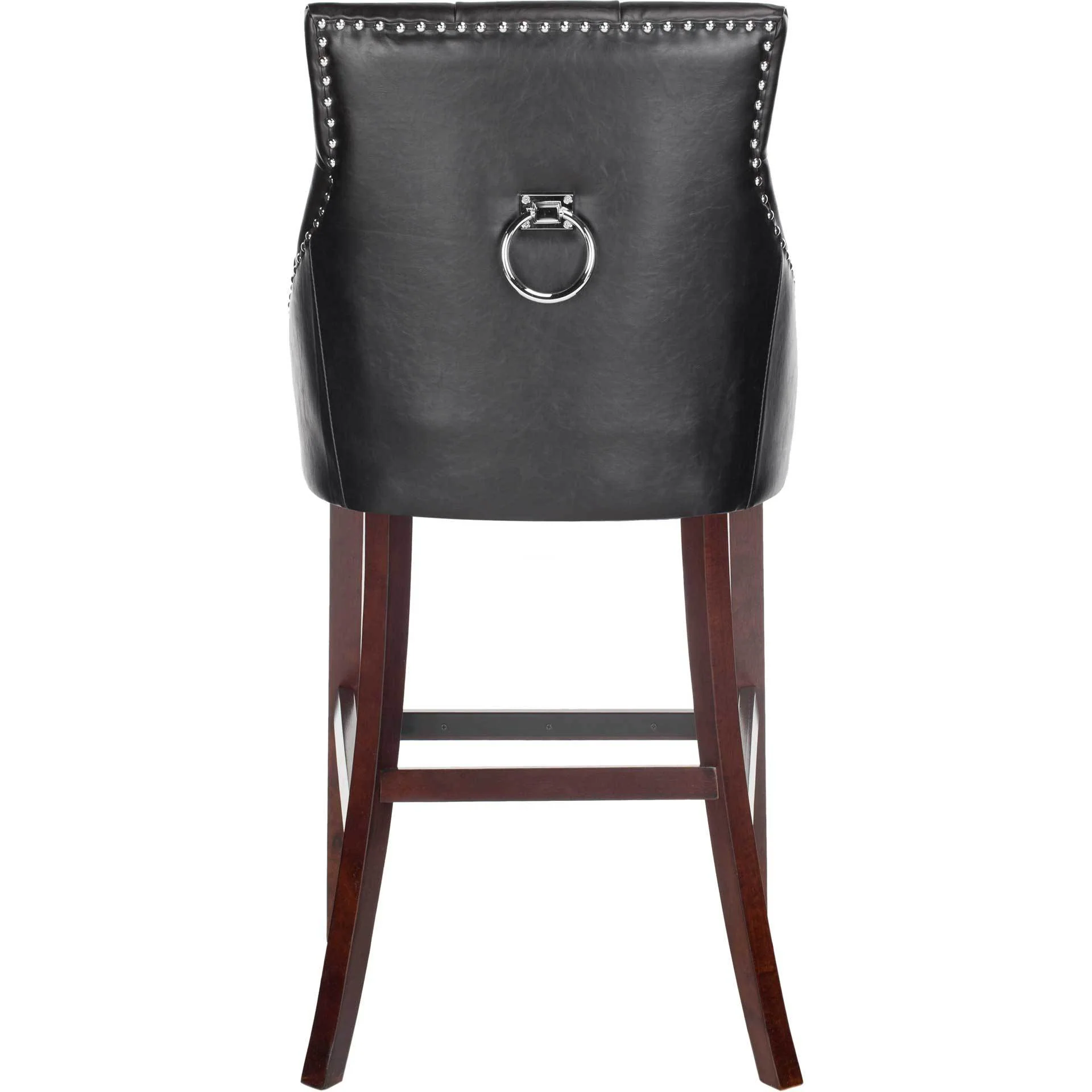 Ellianna Tufted Wing Back Bar Stool Black (Set of 2) - Image 4