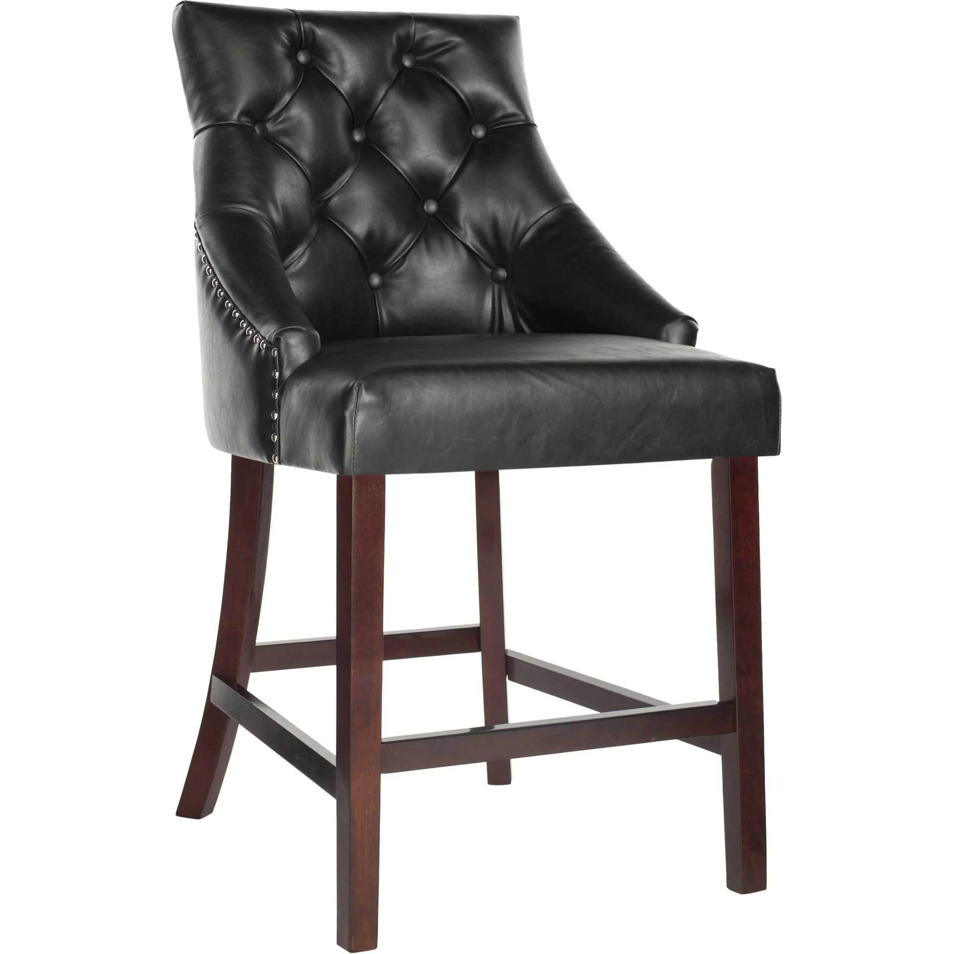 Ellianna Tufted Wing Back Bar Stool Black (Set of 2) - Image 8