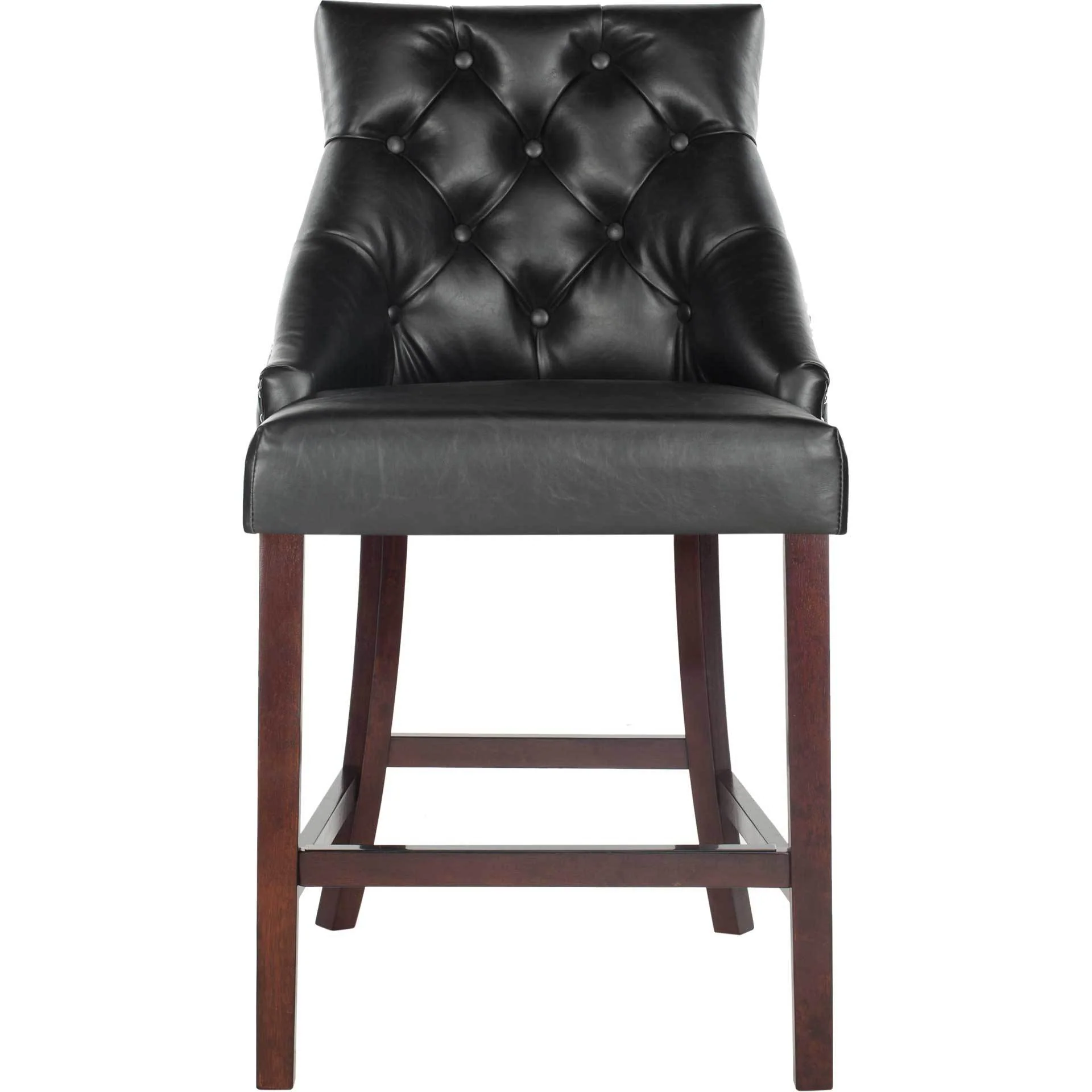 Ellianna Tufted Wing Back Bar Stool Black (Set of 2) - Image 9