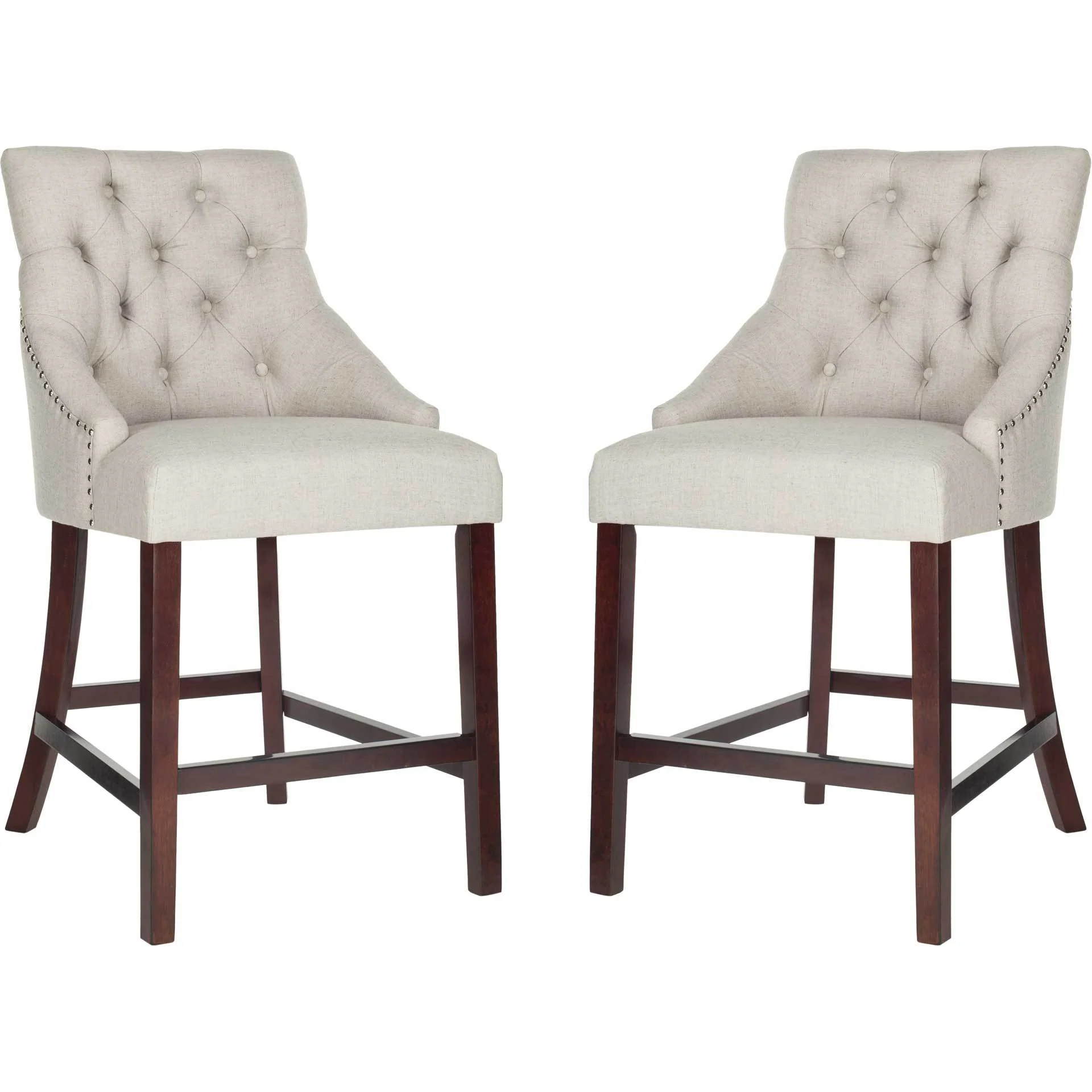 Ellianna Tufted Wing Back Bar Stool Light Gray (Set of 2) - Image 13