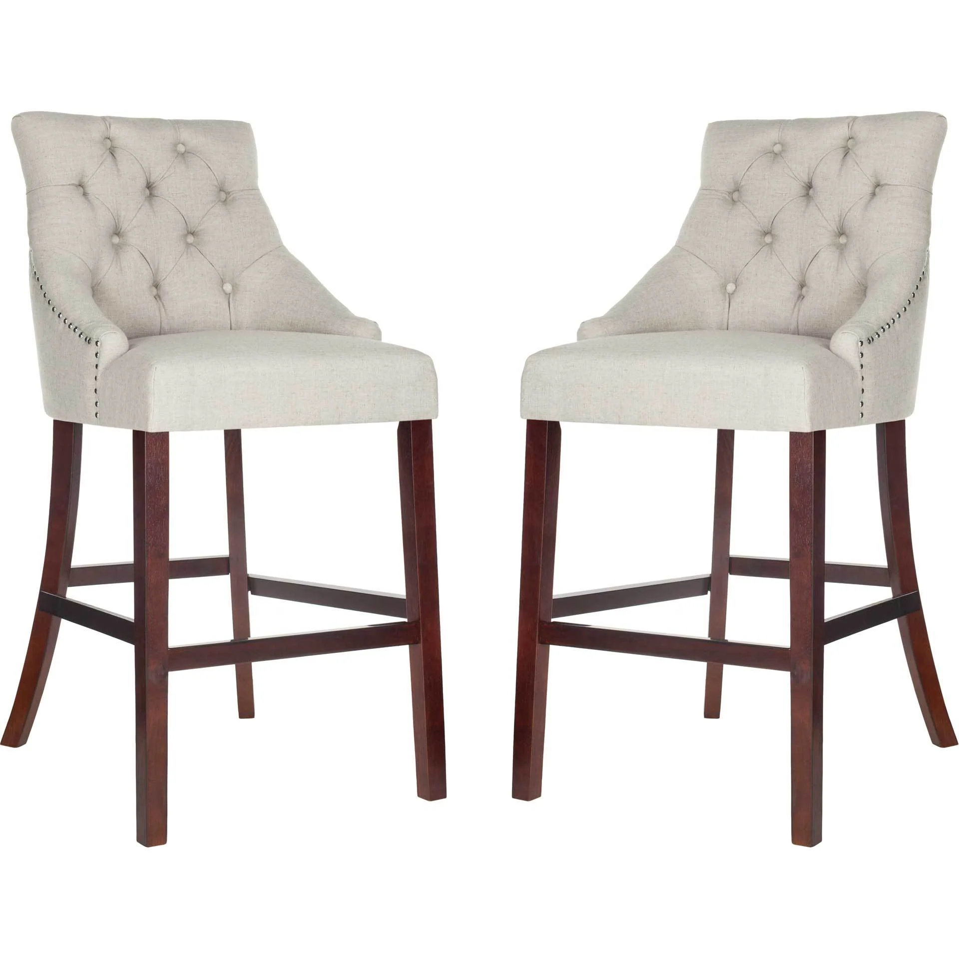 Ellianna Tufted Wing Back Bar Stool Light Gray (Set of 2) - Image 6