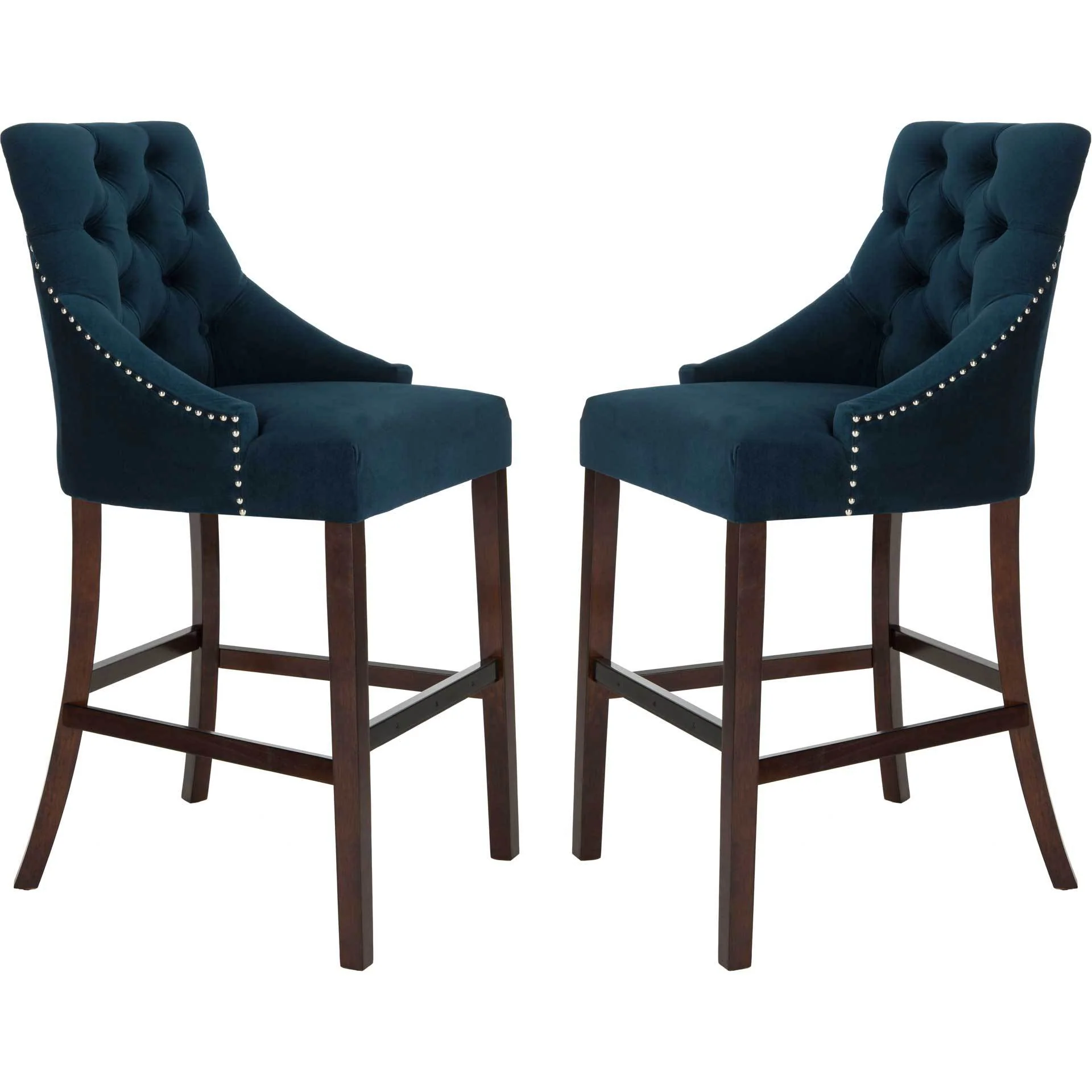 Ellianna Tufted Wing Back Bar Stool Navy (Set of 2) - Image 6