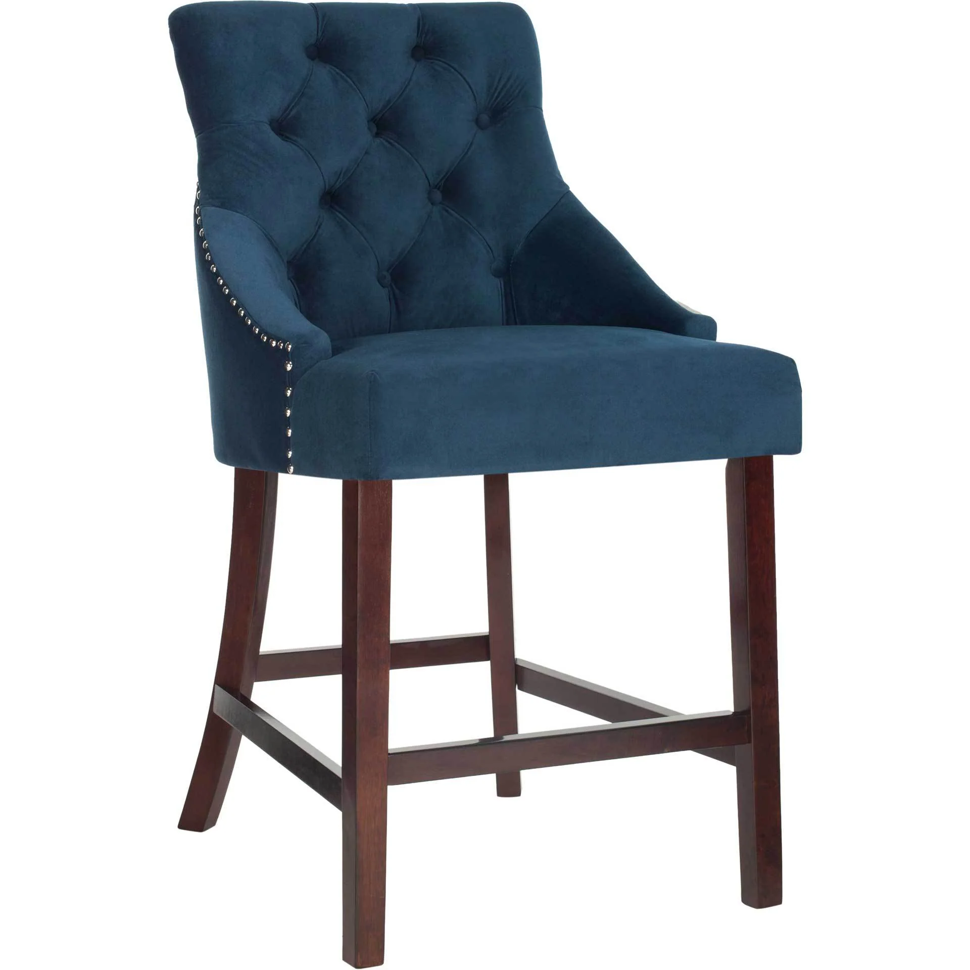 Ellianna Tufted Wing Back Bar Stool Navy (Set of 2) - Image 8