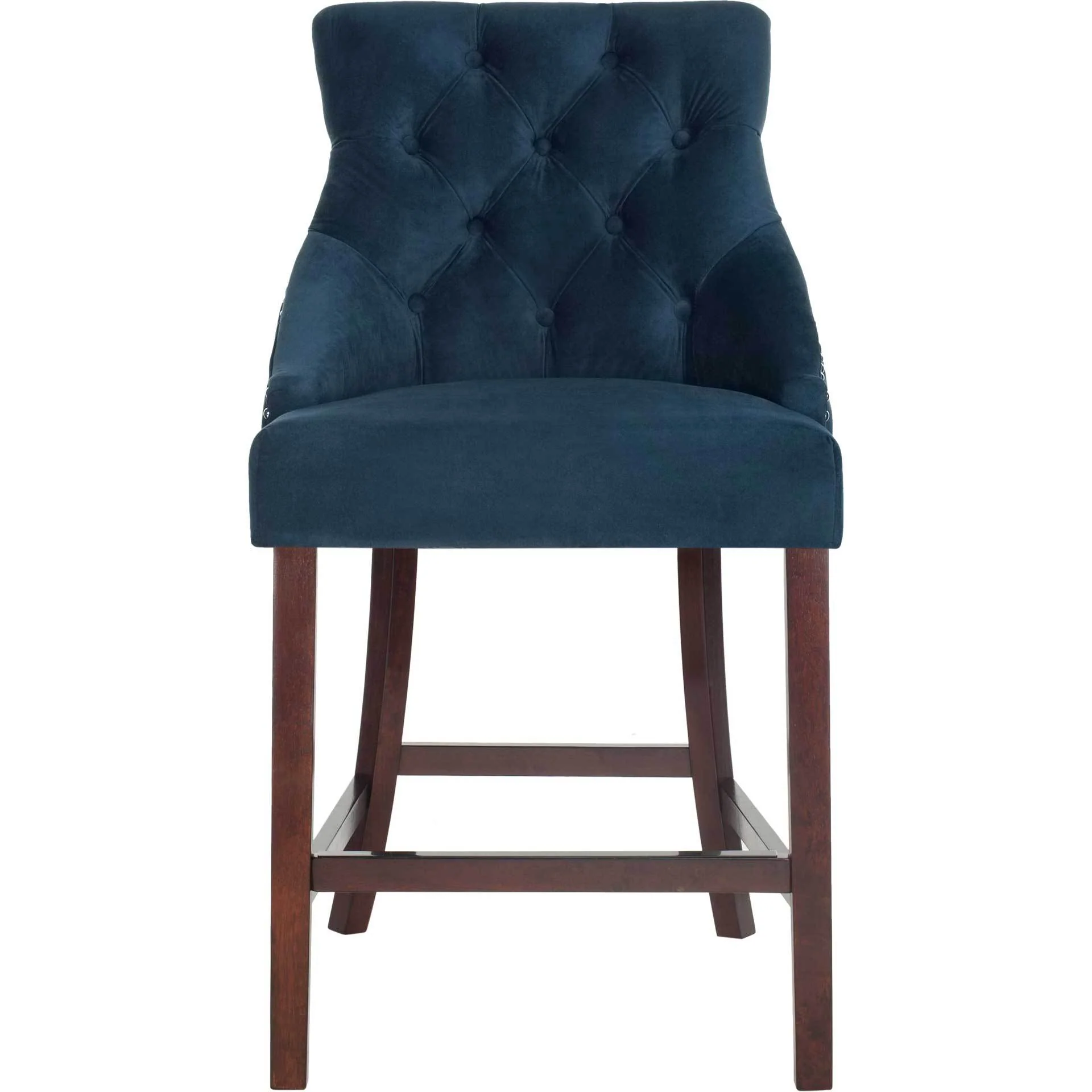 Ellianna Tufted Wing Back Bar Stool Navy (Set of 2) - Image 9