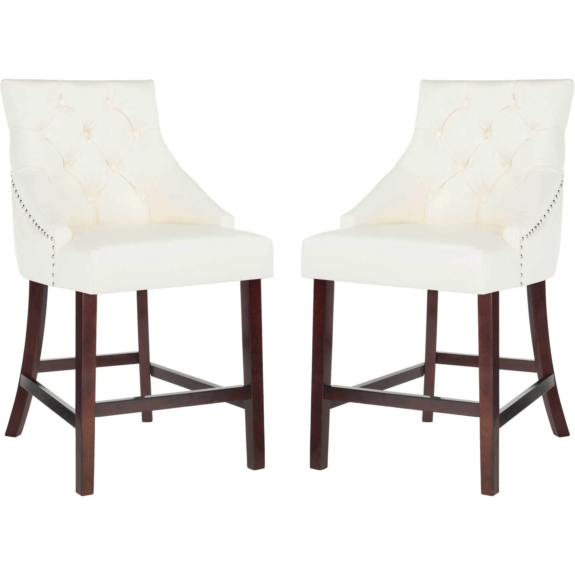 Ellianna Tufted Wing Back Bar Stool White (Set of 2) - Image 12