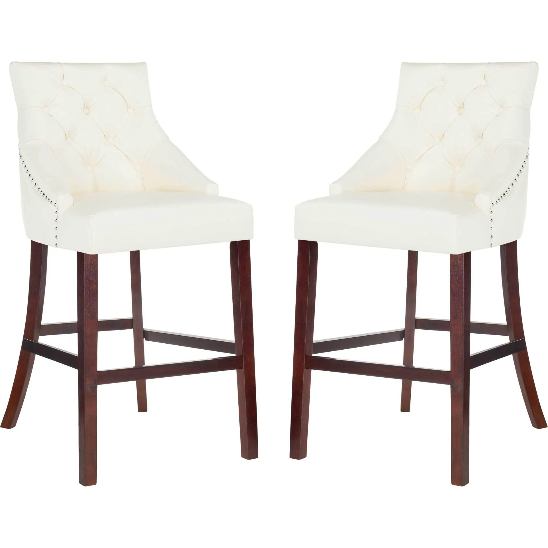 Ellianna Tufted Wing Back Bar Stool White (Set of 2) - Image 6