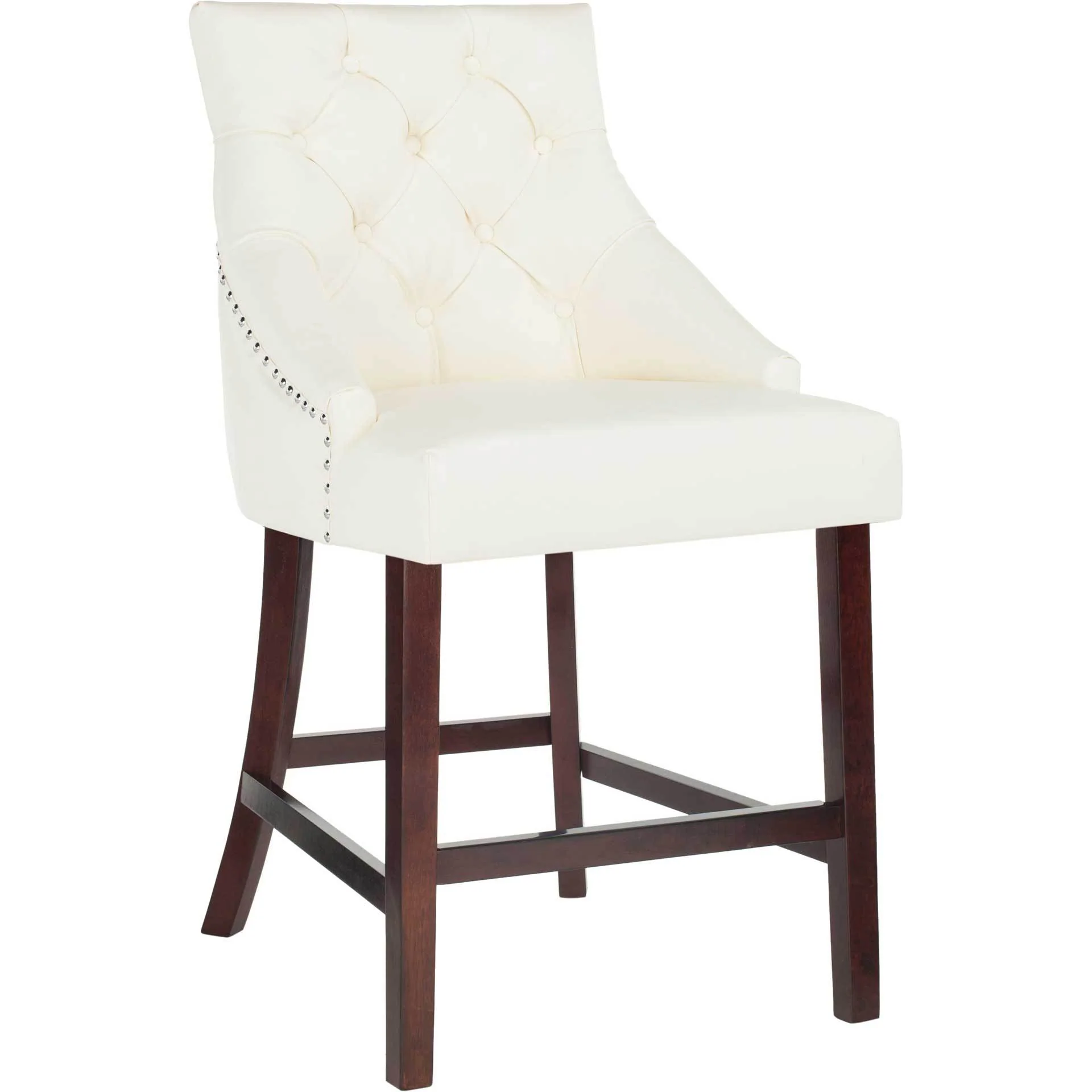 Ellianna Tufted Wing Back Bar Stool White (Set of 2) - Image 7
