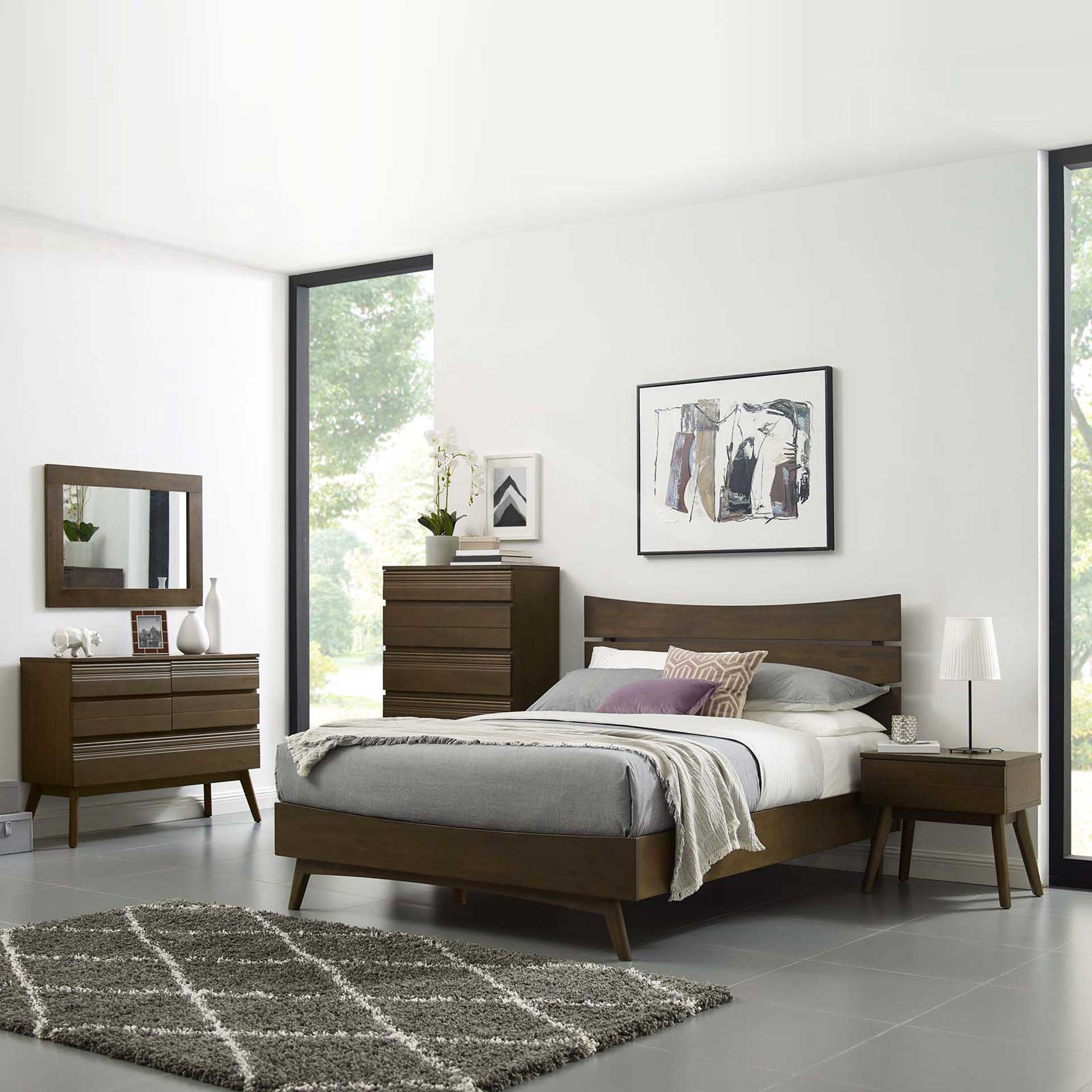 Elliot Wood Bed Walnut - Image 6