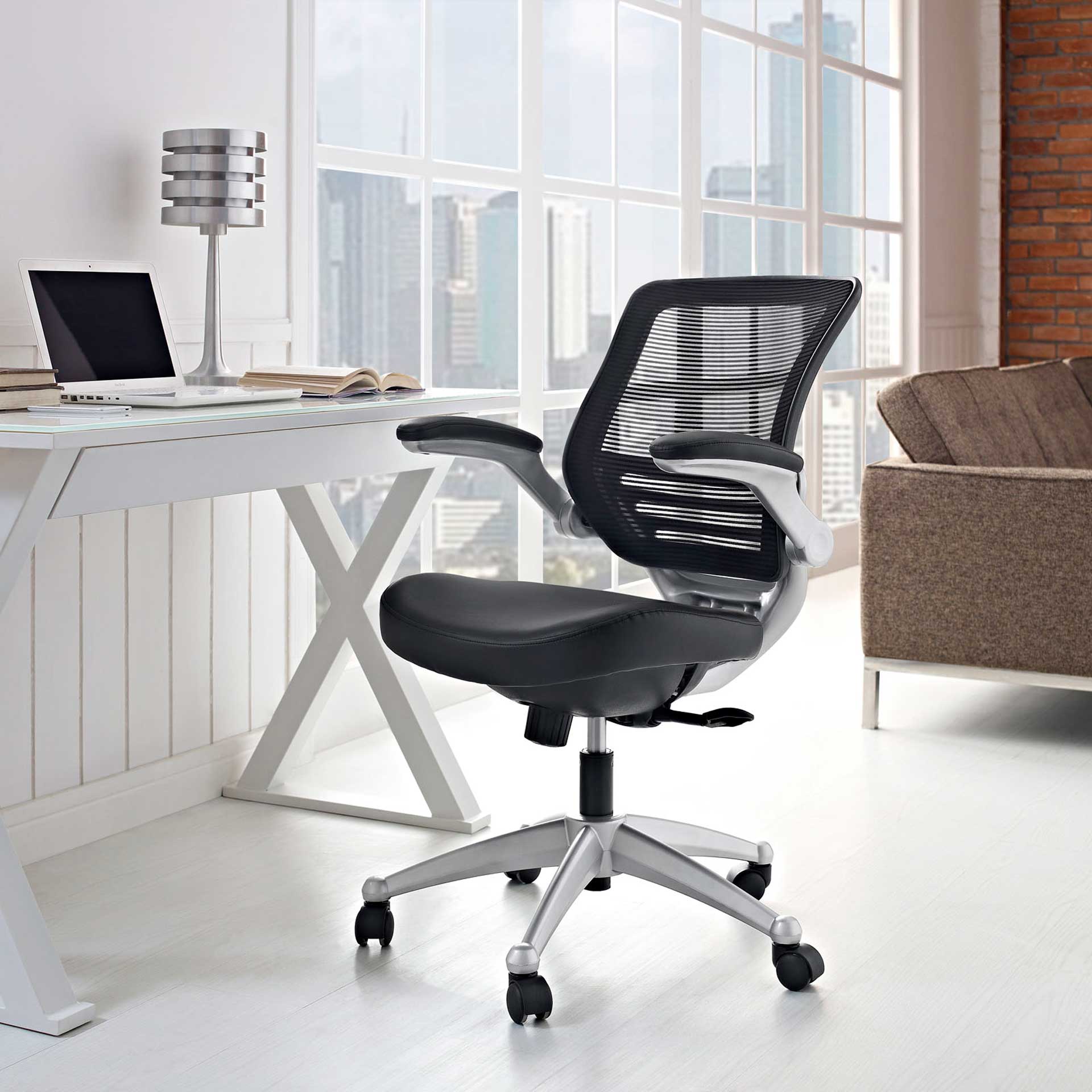 Eloise Leather Office Chair Black - Image 4