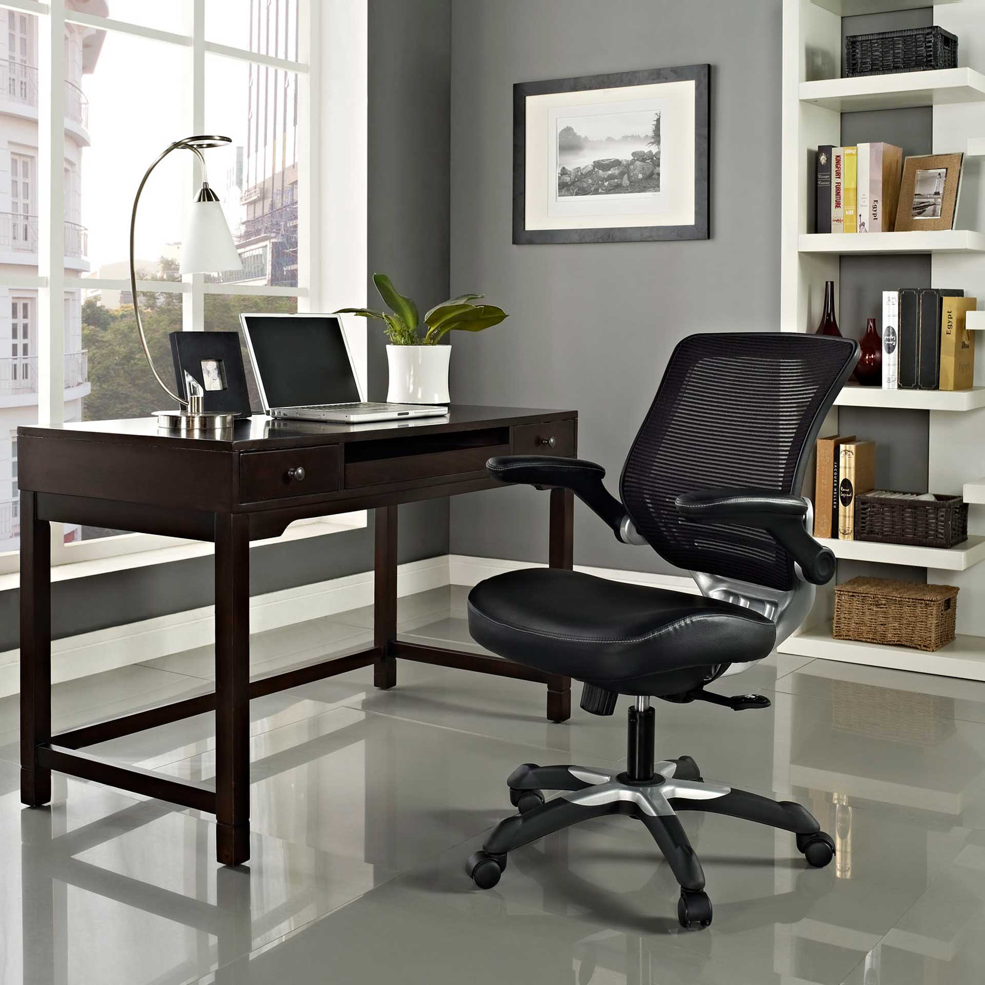 Eloise Vinyl Office Chair Black - Image 5