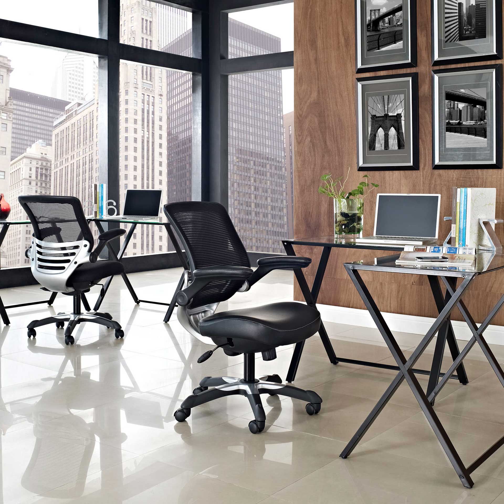 Eloise Vinyl Office Chair Black - Image 6